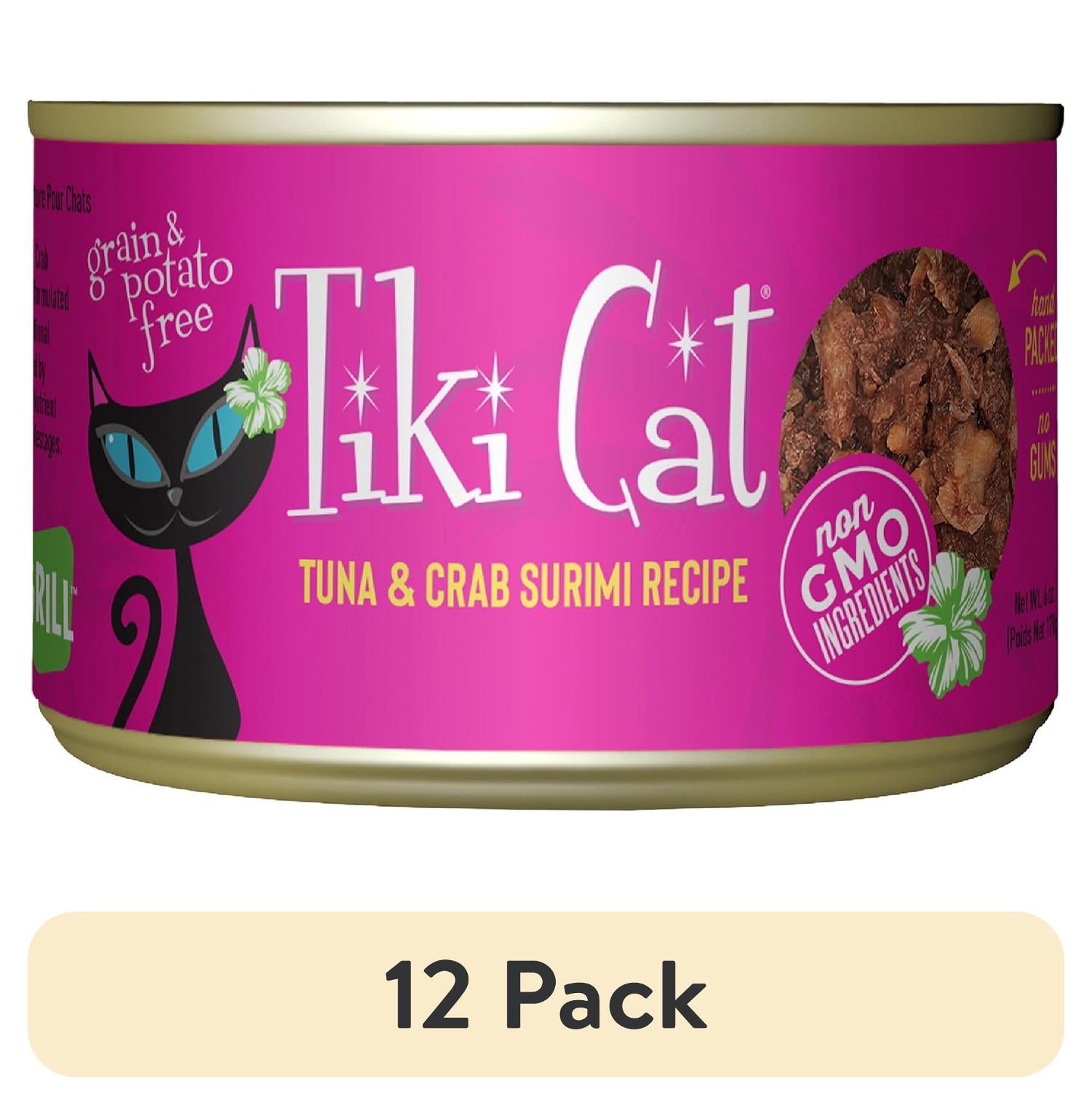 (12 pack) Tiki Cat Grill Wet Cat Food, Tuna & Crab Surimi, 6 oz. Can