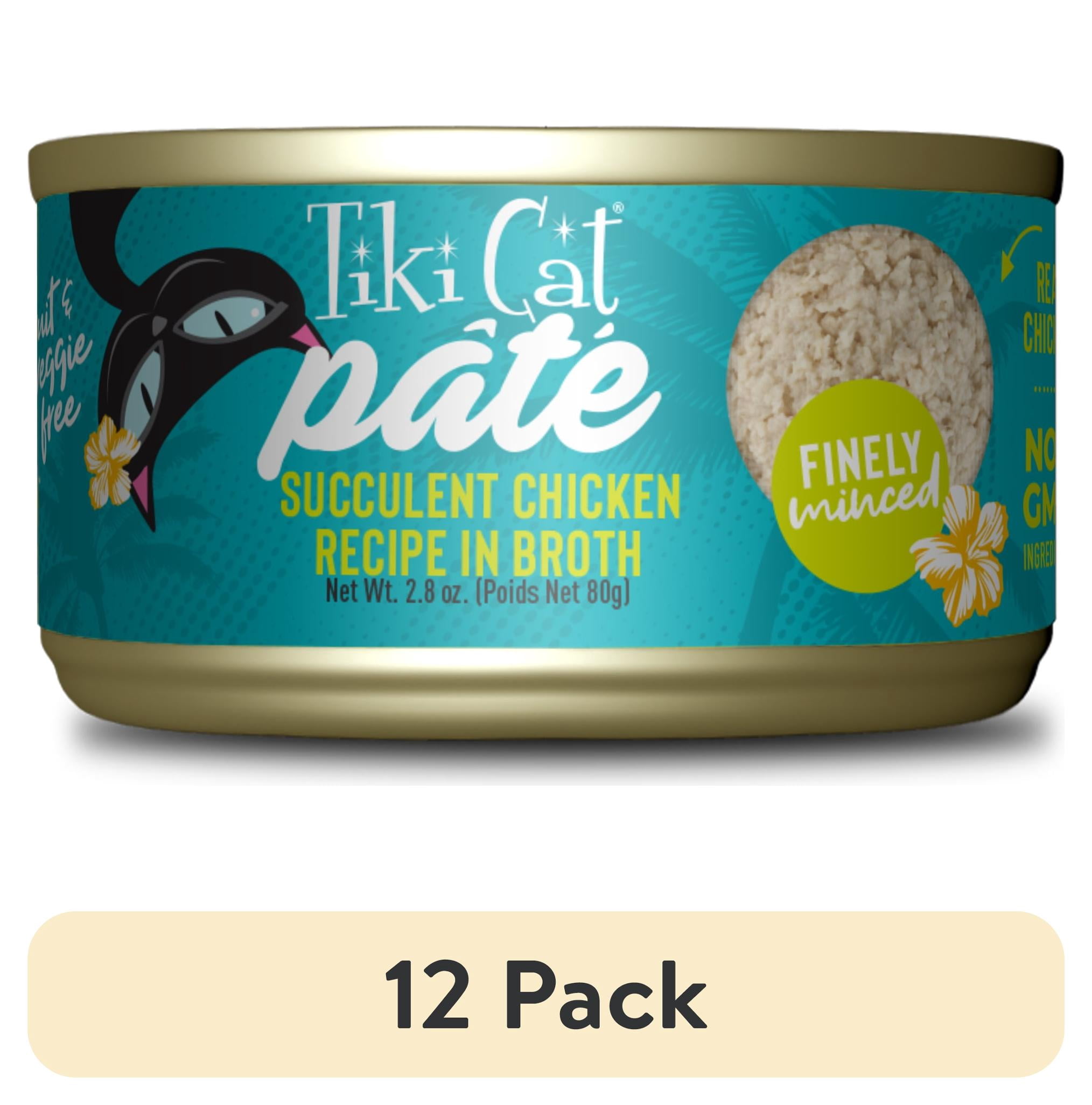 (12 pack) Tiki Cat Luau Pate Wet Cat Food, Chicken, 2.8 oz. Can