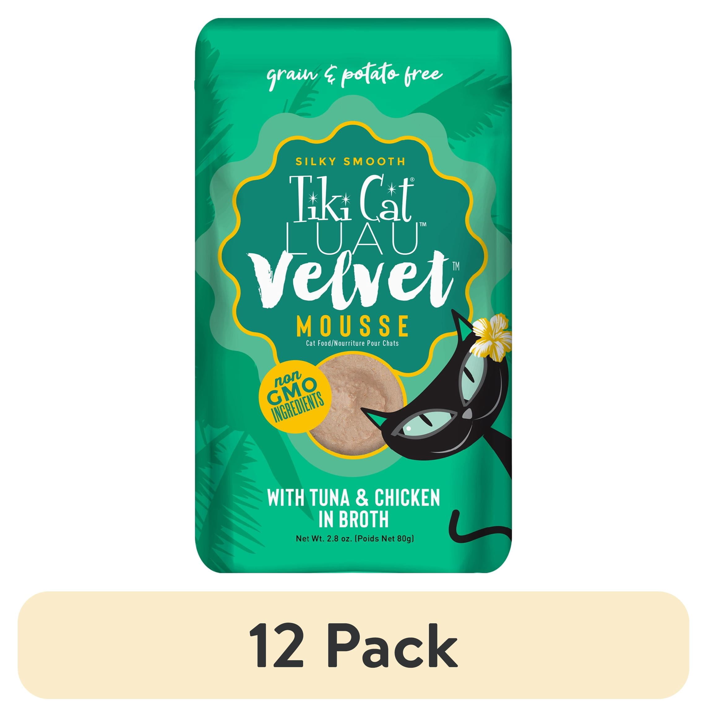 (12 pack) Tiki Cat Luau Velvet Mousse Wet Cat Food, Tuna & Chicken, 2.8 oz. Pouch