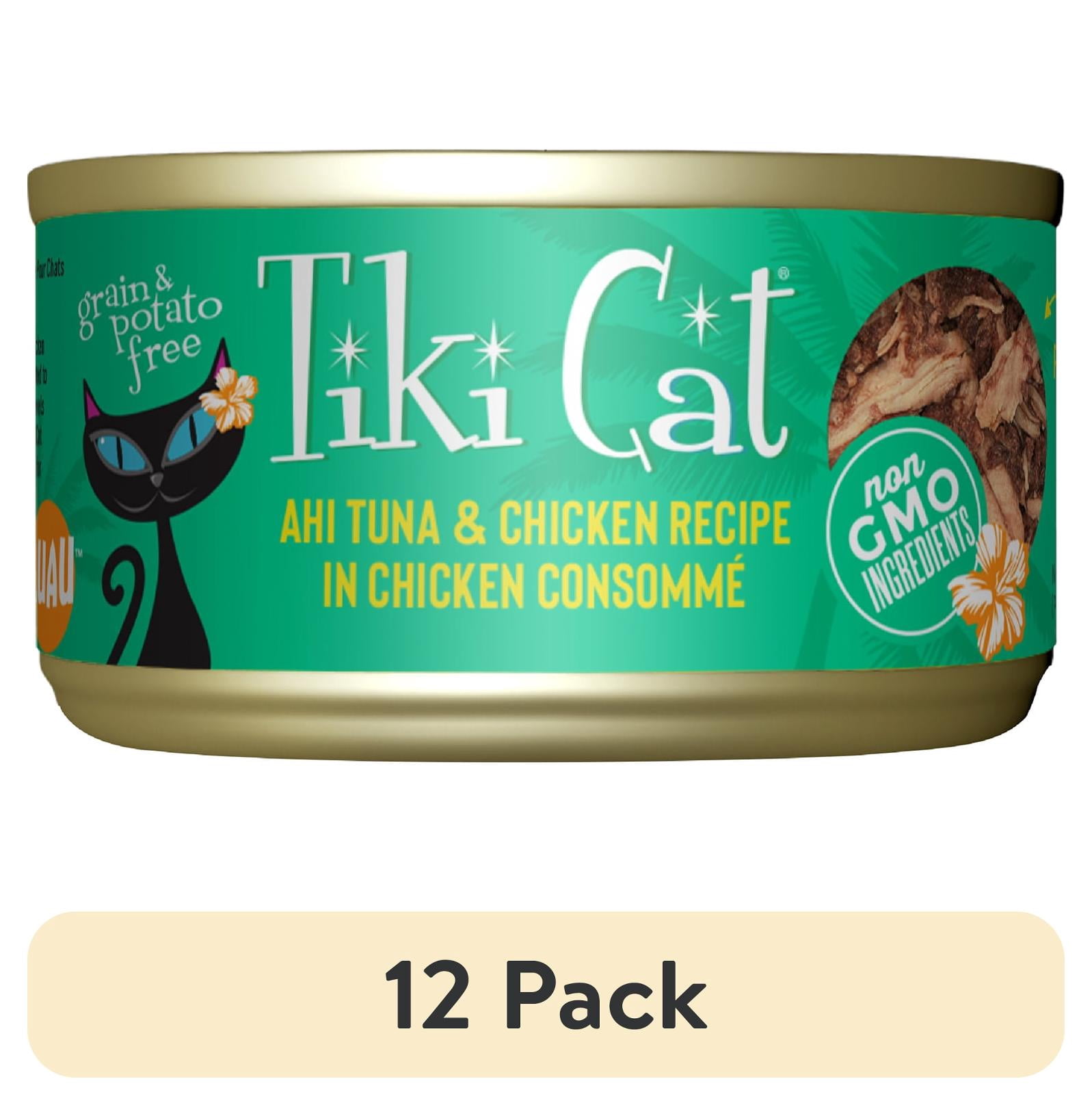 (12 pack) Tiki Cat Luau Wet Cat Food, Ahi Tuna, & Chicken, 2.8 oz. Can