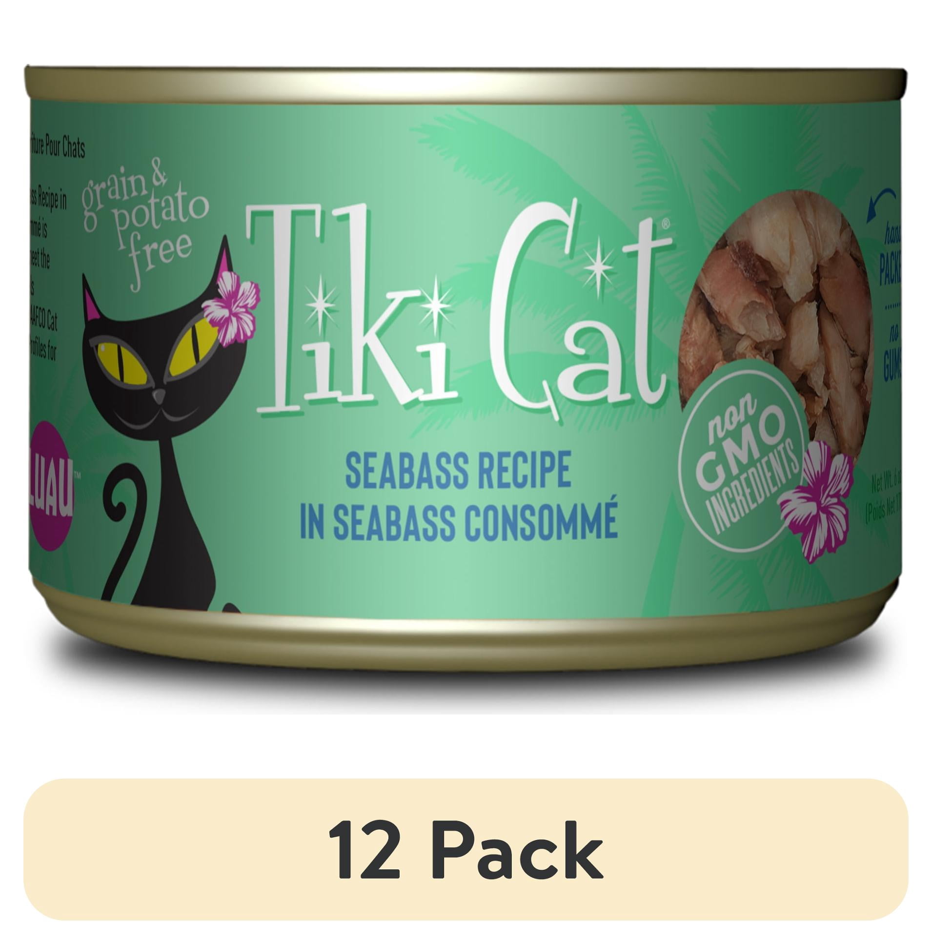 (12 pack) Tiki Cat Luau Wet Cat Food, Seabass, 6 oz. Can