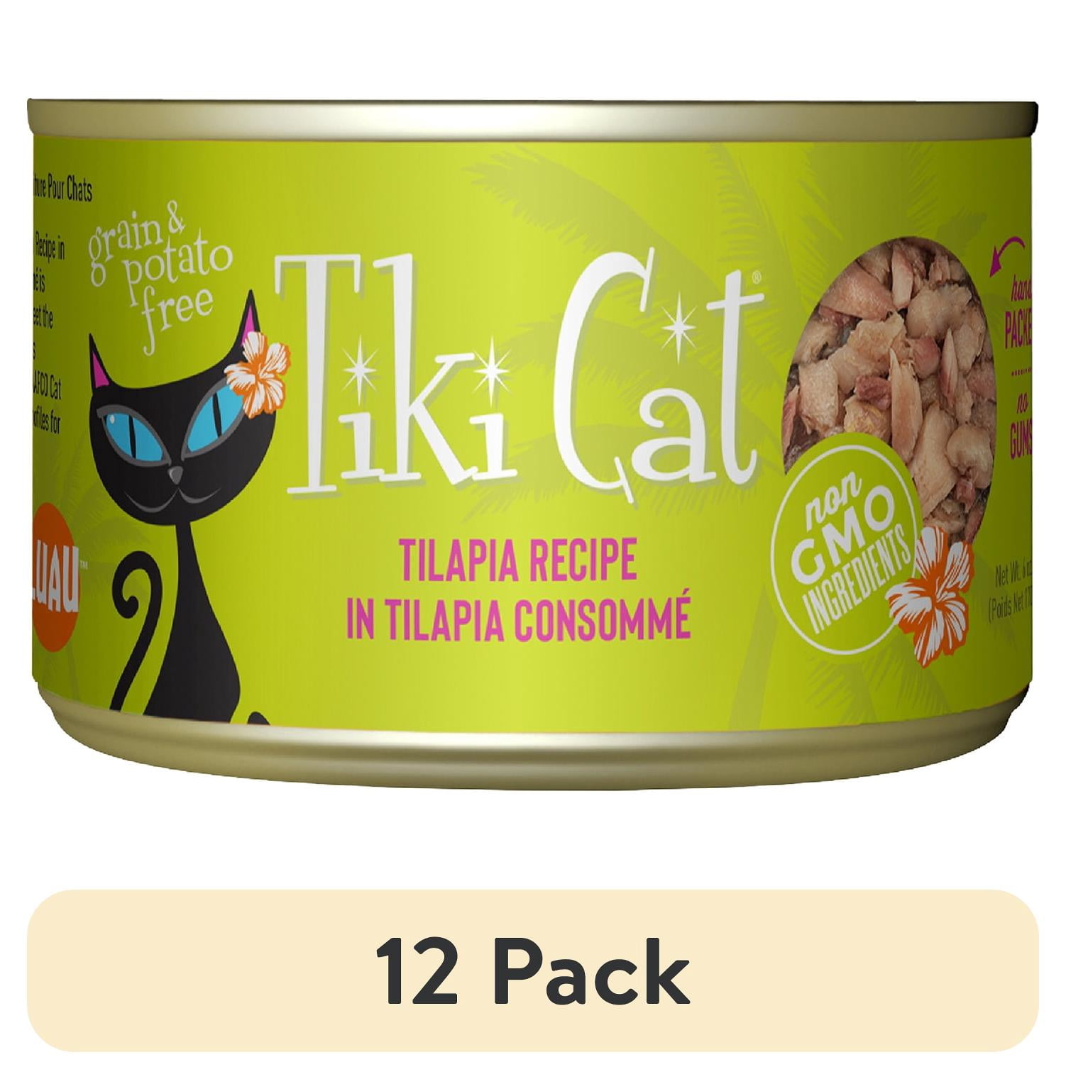 (12 pack) Tiki Cat Luau Wet Cat Food, Tilapia, 6 oz. Can