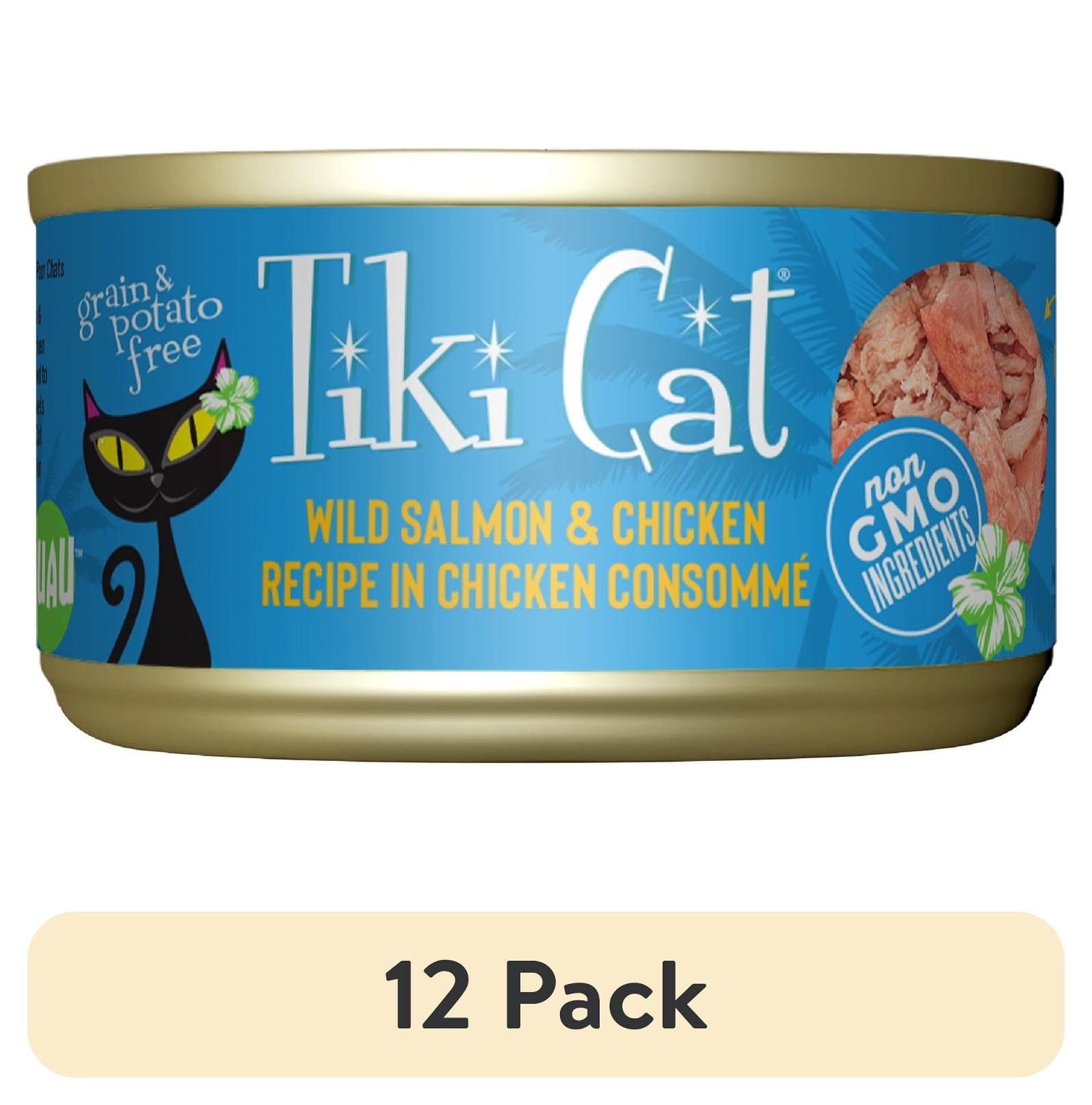 (12 pack) Tiki Cat Luau Wet Cat Food, Wild Salmon & Chicken, 2.8 oz. Can