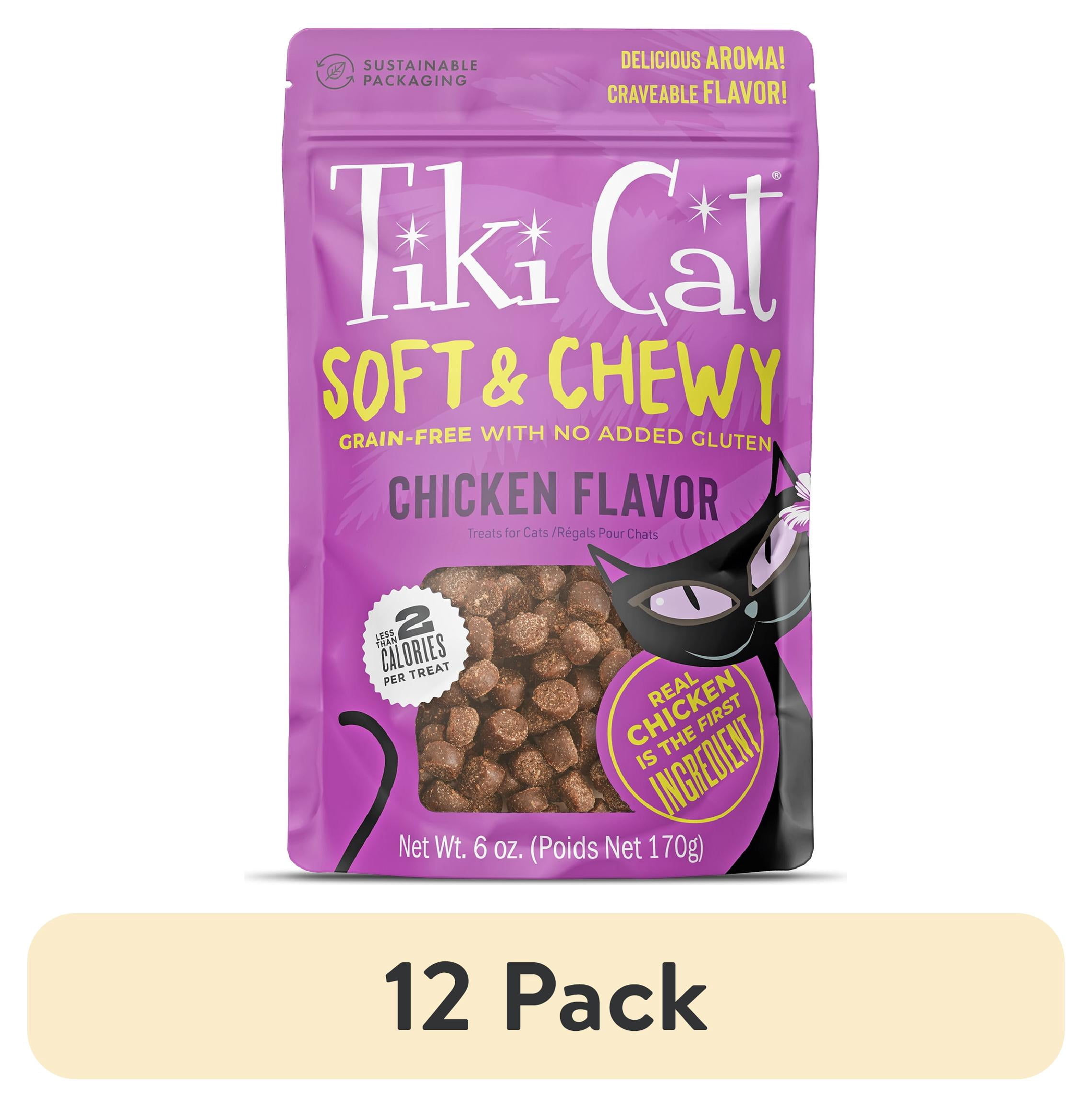 (12 pack) Tiki Cat Soft & Chewy Chicken Flavor Treats, 6 oz. Bag