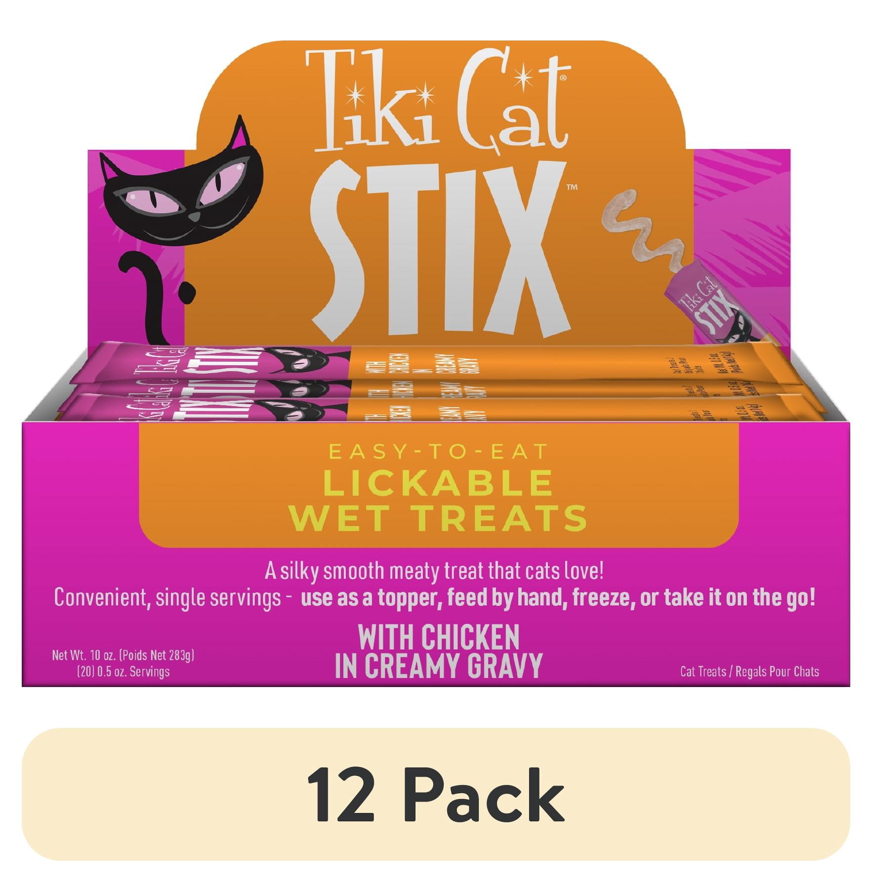 (12 pack) Tiki Cat Stix Wet Cat Treats, Chicken, 0.5 oz. Tubes (20 Count)
