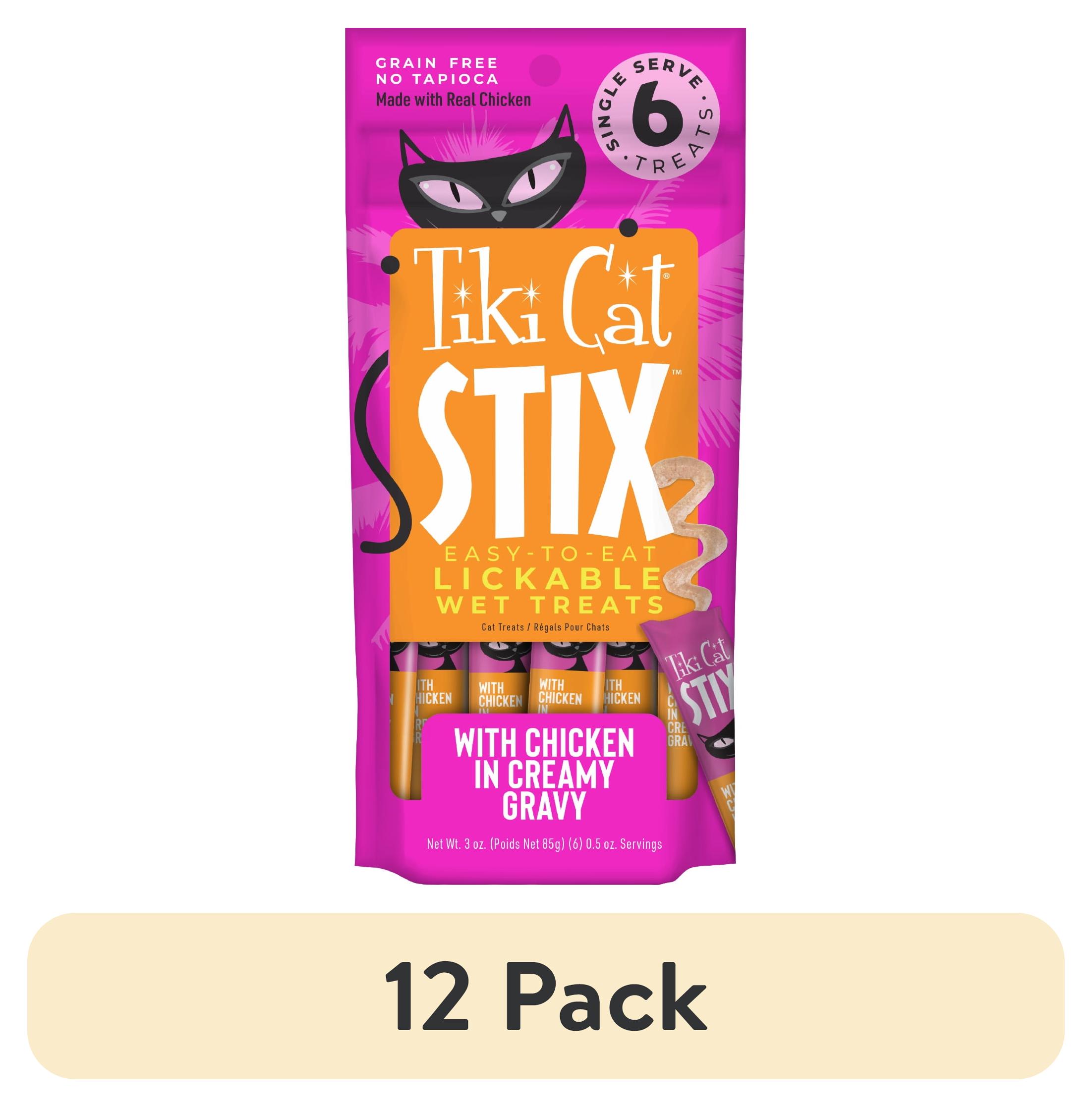 (12 pack) Tiki Cat Stix Wet Cat Treats, Chicken, 3 oz. Pouch