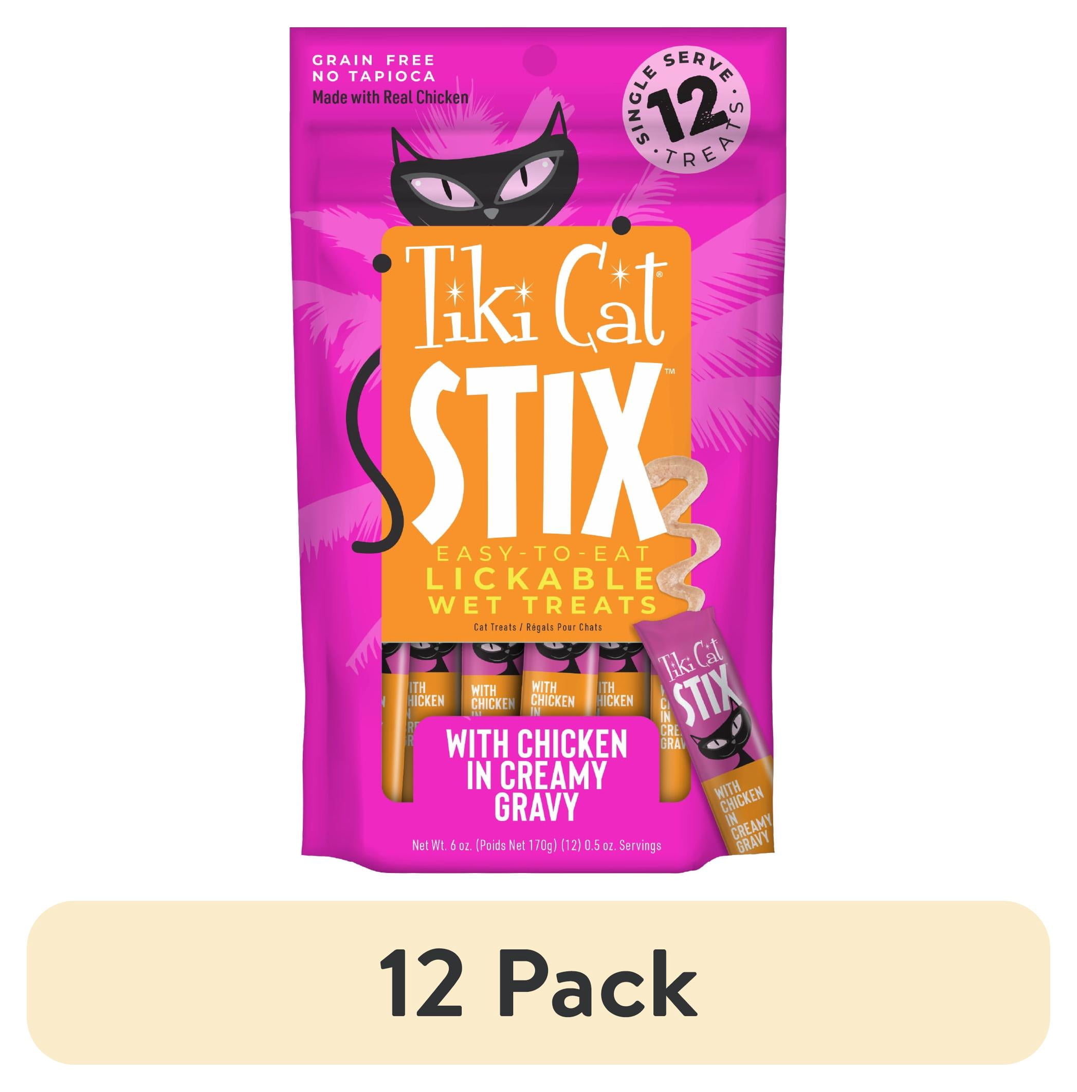 (12 pack) Tiki Cat Stix Wet Cat Treats, Chicken, 6 oz. Pouch