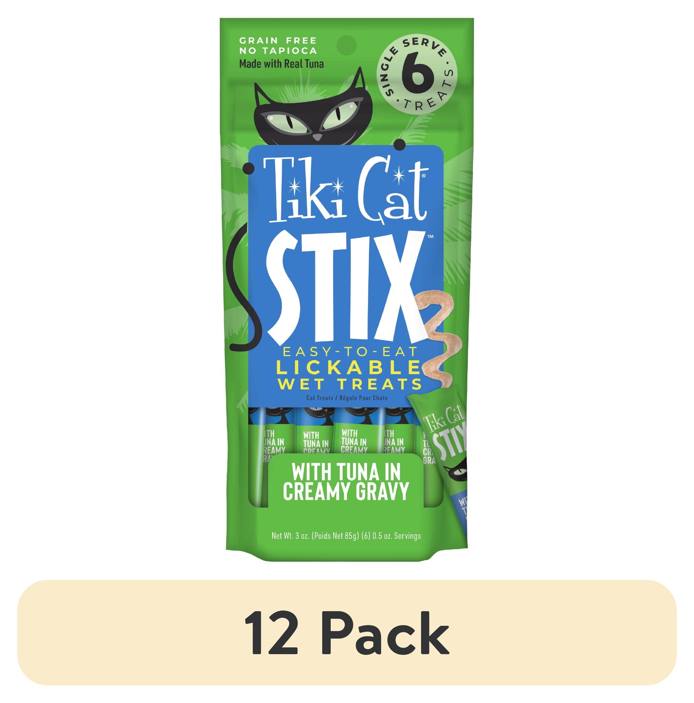 (12 pack) Tiki Cat Stix Wet Cat Treats, Tuna, 3 oz. Pouch