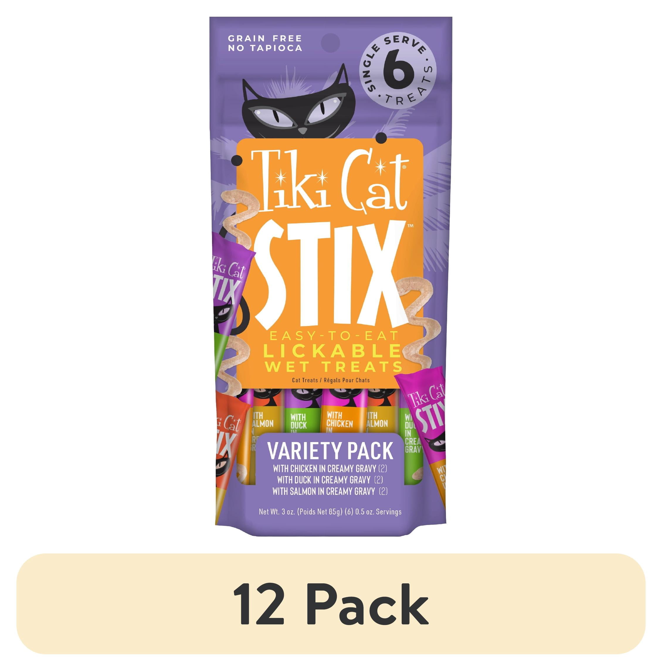 (12 pack) Tiki Cat Stix Wet Cat Treats, Variety Pack, 3 oz. Pouch