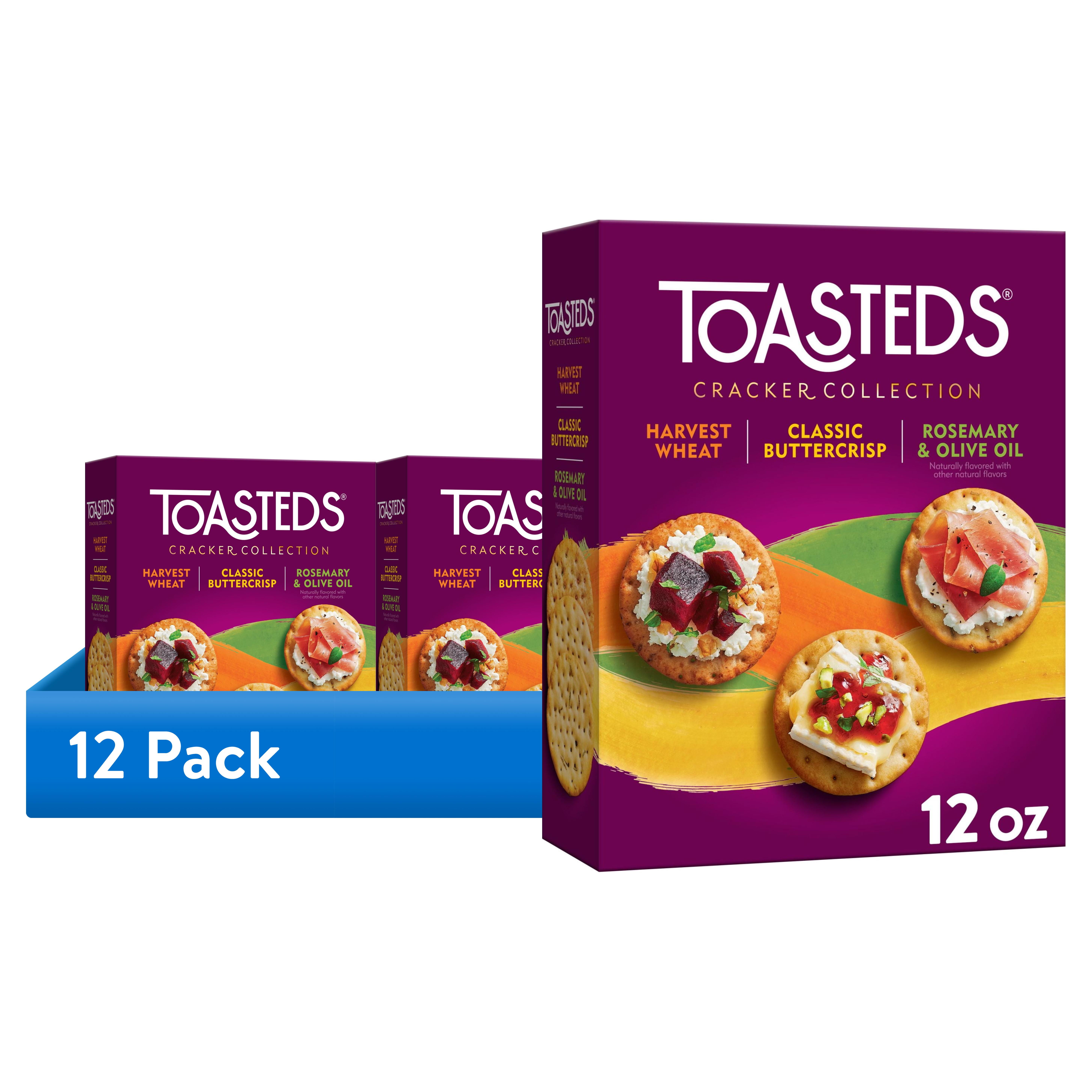 (12 pack) Toasteds Variety Pack Crackers, Party Snacks, 12 oz