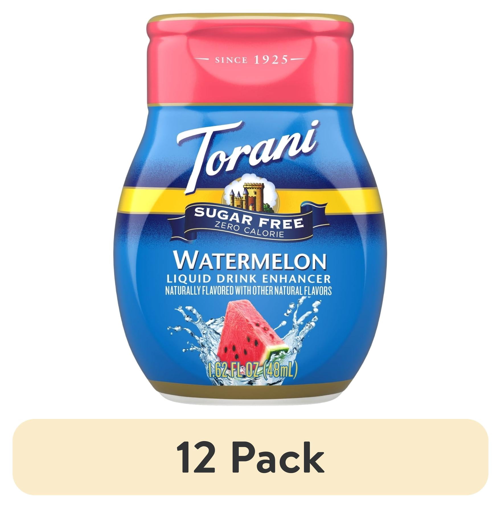 (12 pack) Torani Sugar Free Watermelon Liquid Drink Enhancer, 1.62 fl oz