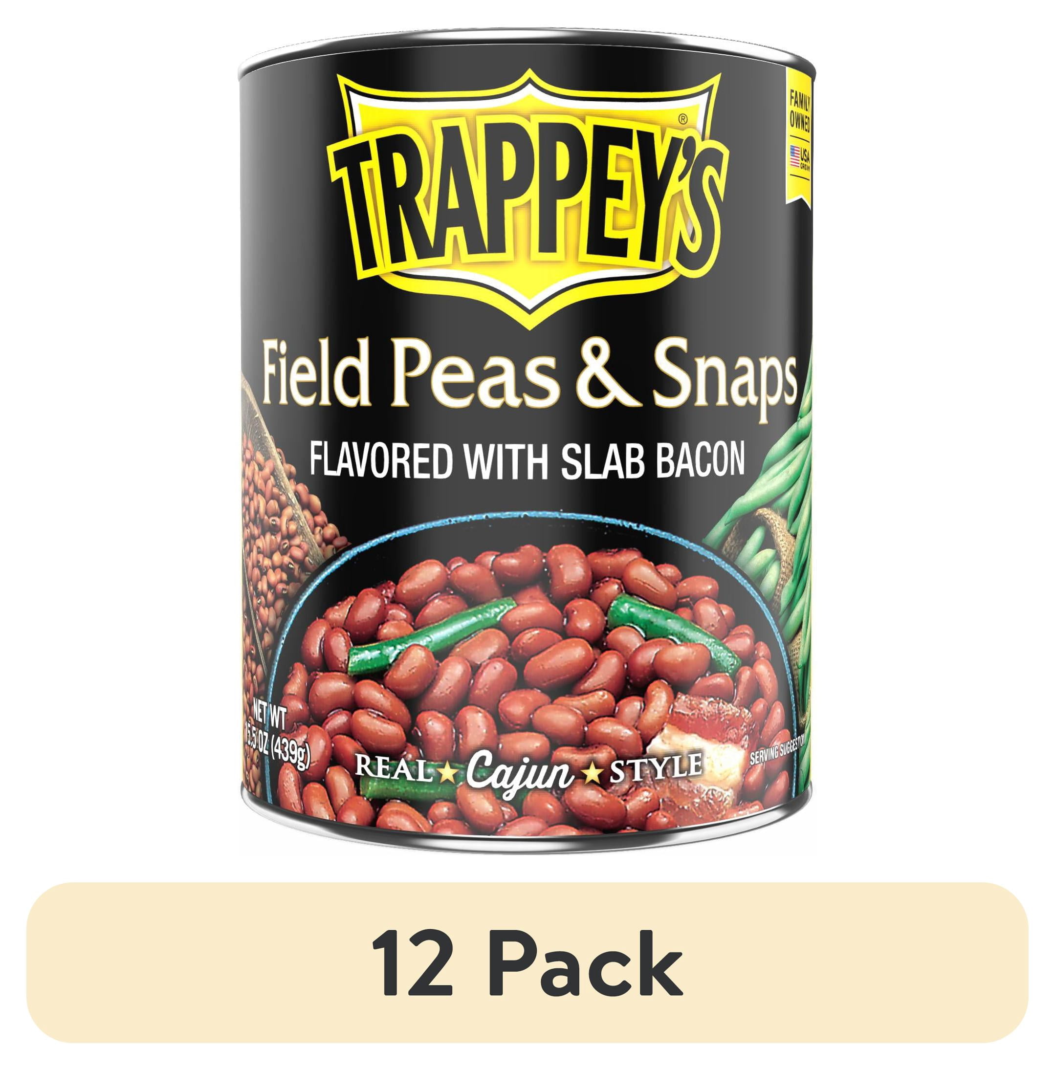 (12 pack) Trappey's Field Peas and Snaps with Bacon, 15.5 oz, Can