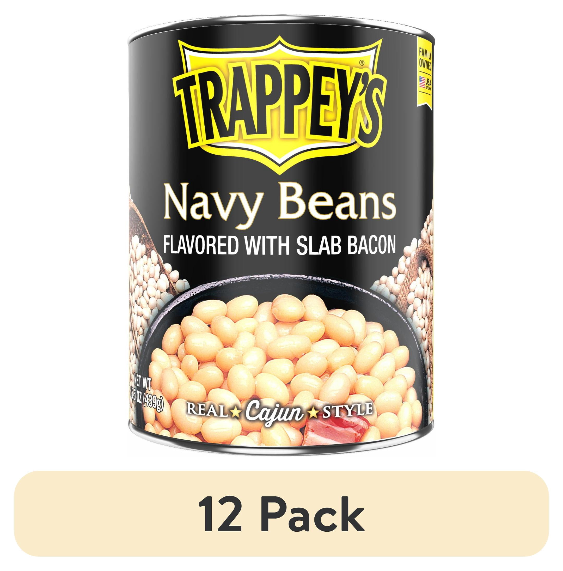 (12 pack) Trappey's Navy Beans with Bacon, 15.5 oz., Can