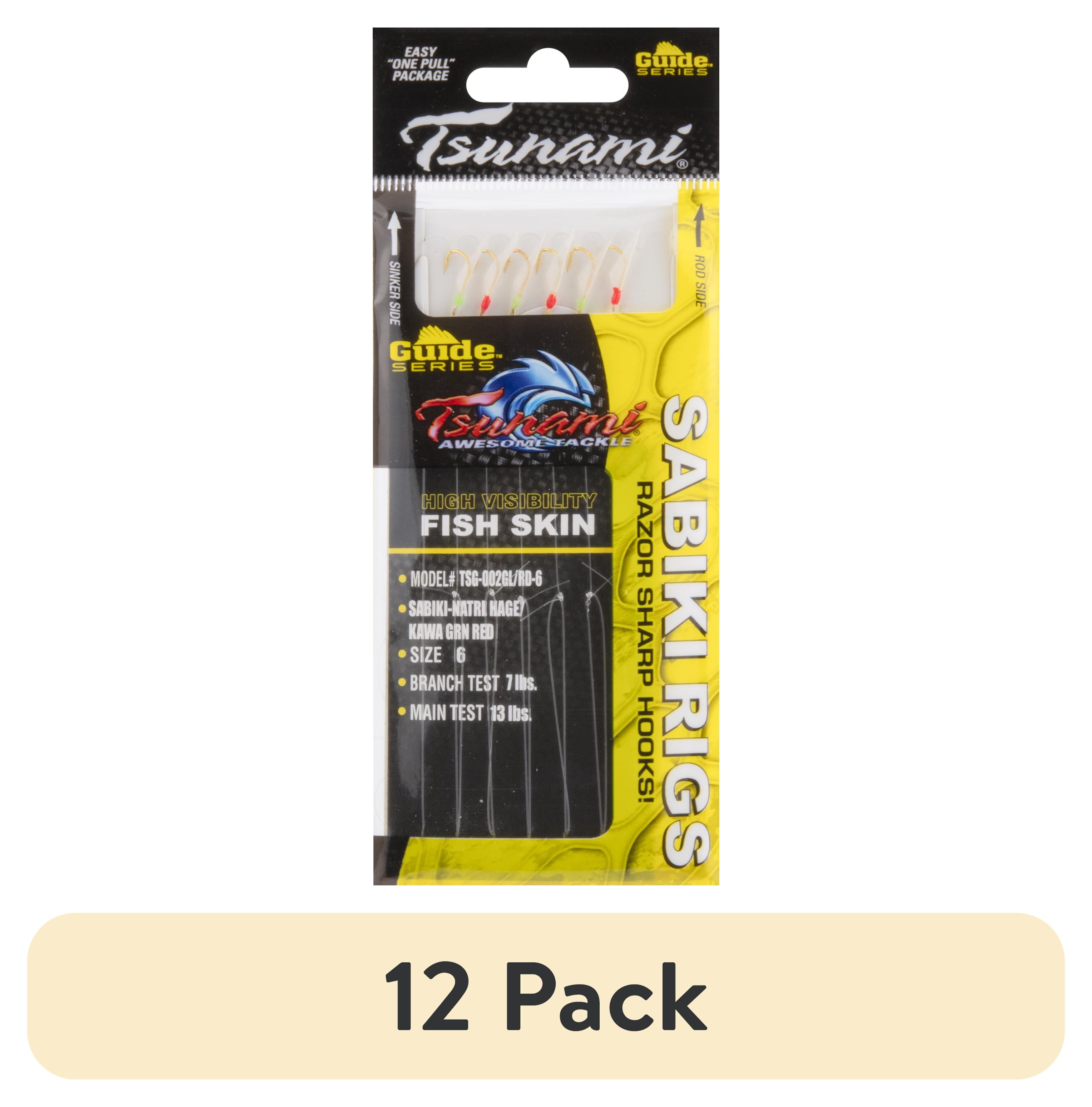 (12 pack) Tsunami Sabiki Rig Fishing Lure, Size 6 Hook