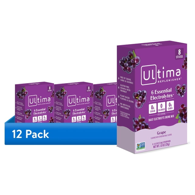 Countig Stick (12 pack) Ultima Replenisher, Electrolyte Drink Mix Packets, Sugar Free ...