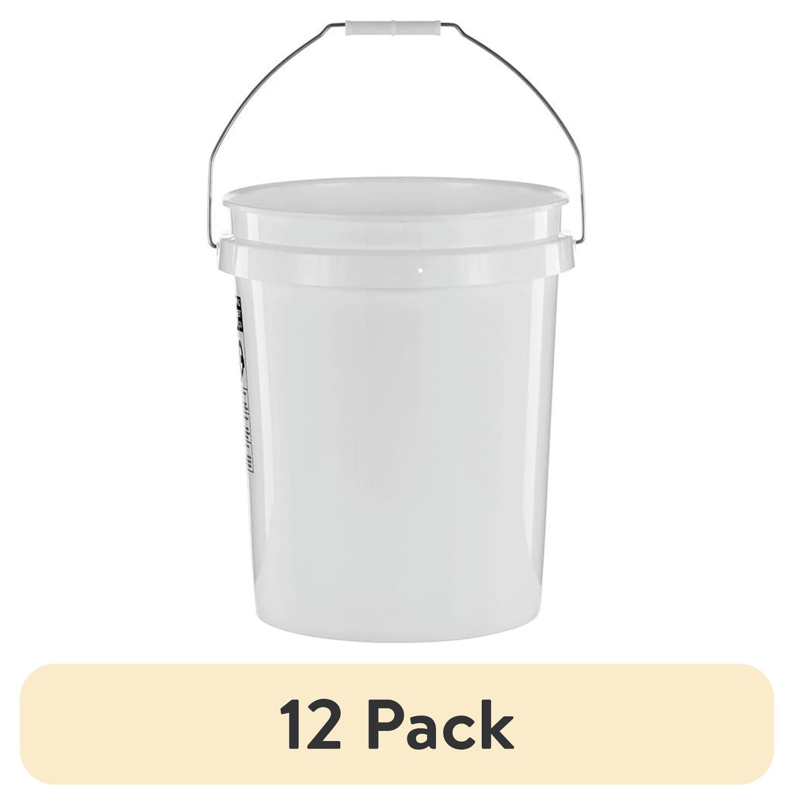 (12 pack) United Solutions 5 Gallon Round Utility Bucket, Comfort Handle, Plastic, White, PN0149, 1 Each