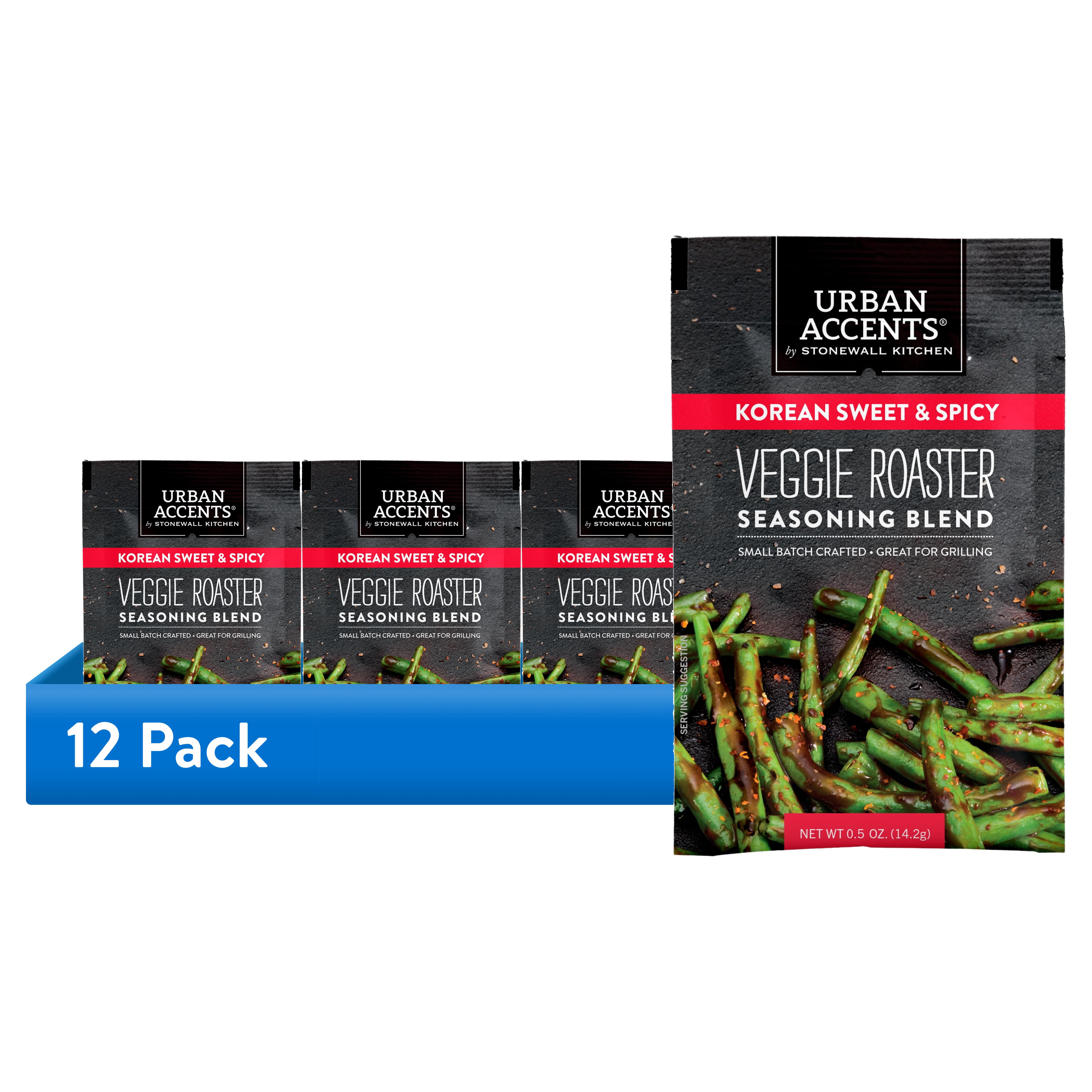 (12 pack) Urban Accents Korean Sweet & Spicy Veggie Roaster Seasoning Blend, 0.5 oz. Pouch