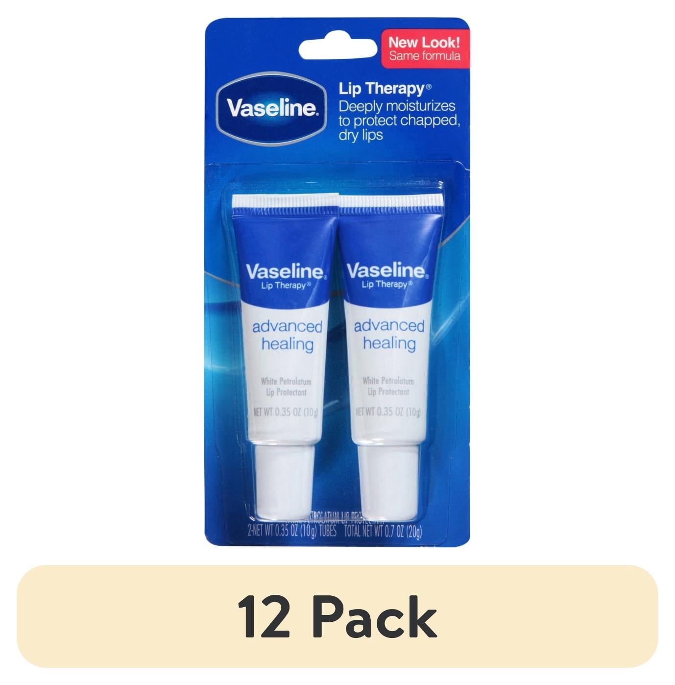 (12 pack) (2 Pack) Vaseline Lip Therapy Advanced Healing Lip Moisturizer Lip Balm Tube 0.35 oz
