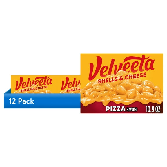 (12 pack) Velveeta Shells and Cheese Pizza Flavored Mac and Cheese, 1 Box, for Easy Dinner or Dinner Sides, Made with Real Cheese, 10.9 oz