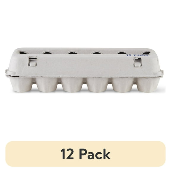 (12 pack) Vibrant Life Egg Cartons, Natural Pulp Paper Material, Holds 12 Eggs