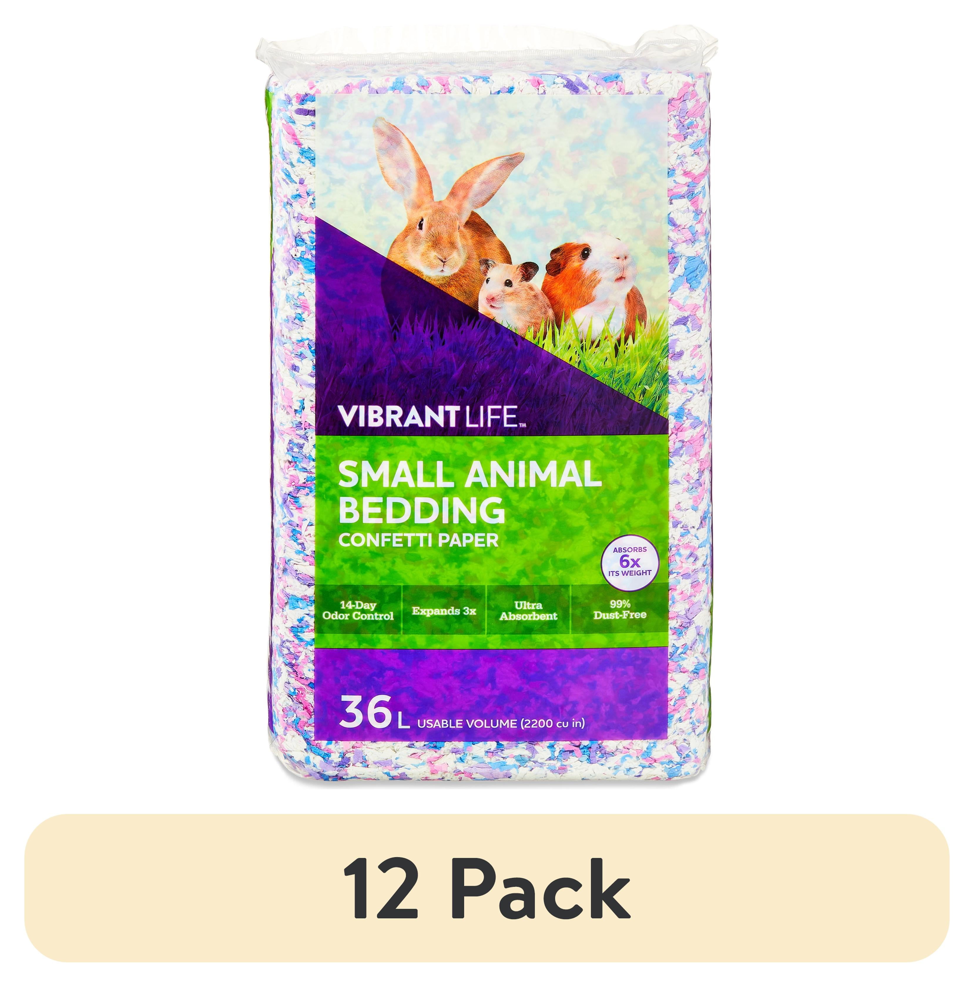 (12 pack) Vibrant Life Small Animal Bedding, Confetti Paper, 36 L Bag