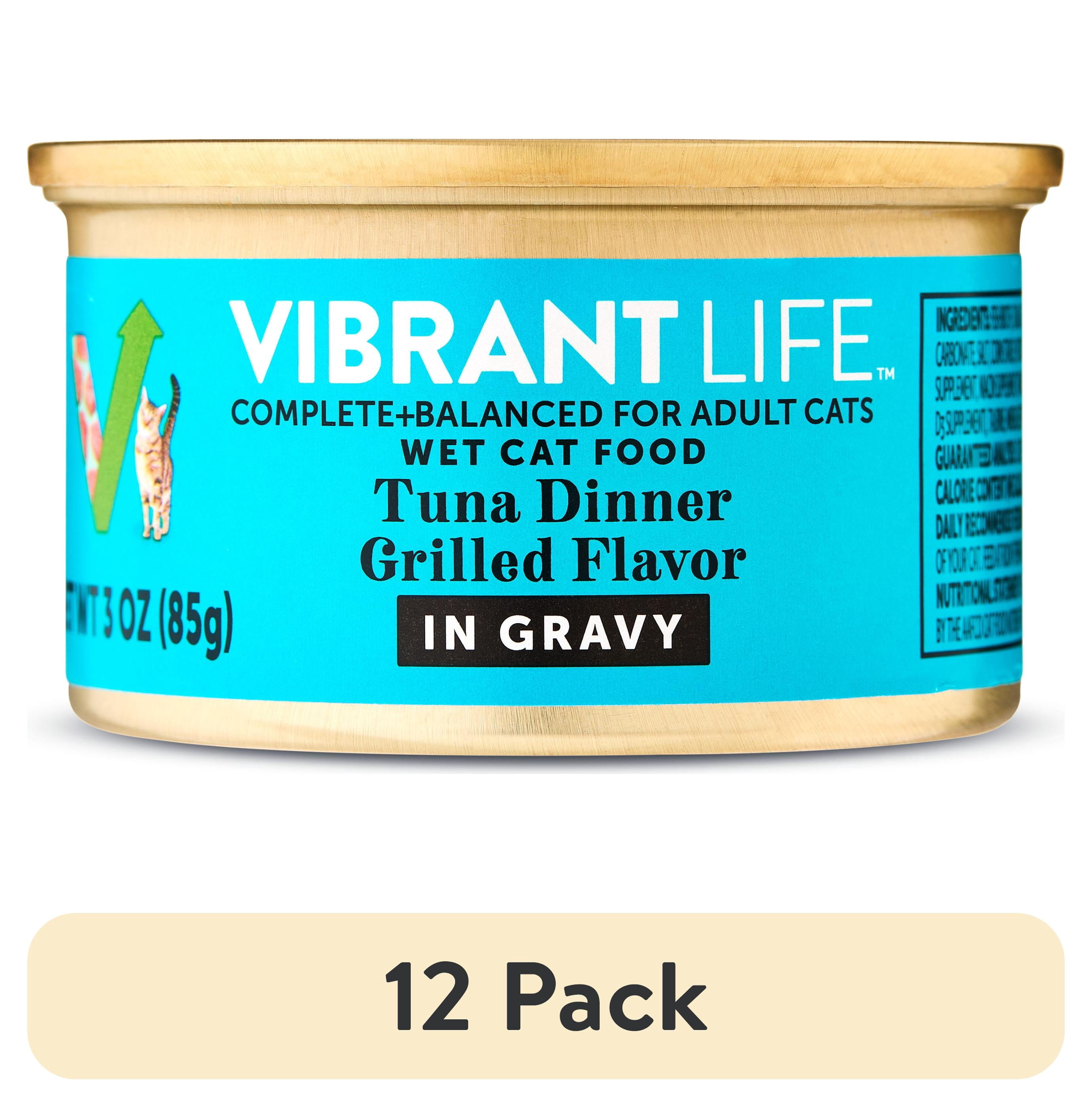 (12 pack) Vibrant Life Tuna Dinner Grilled Cuts in Gravy Wet Cat Food, 3 oz Can