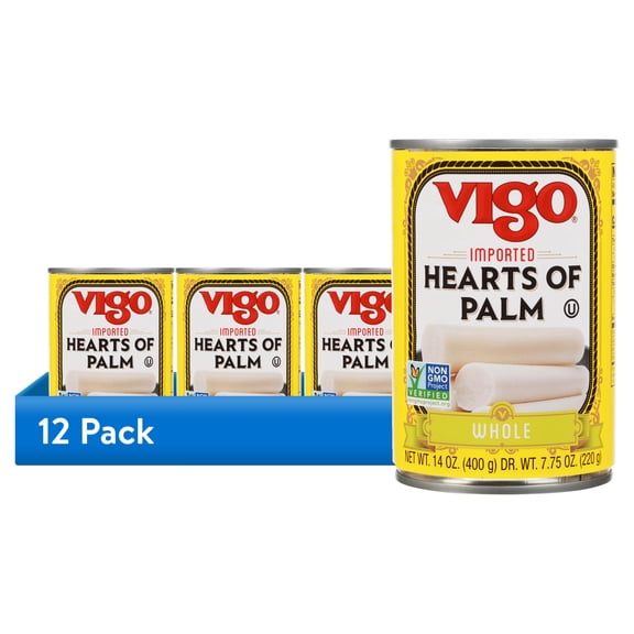 (12 pack) Vigo Imported Canned Whole Hearts of Palm, 14 oz, Allergens Not Contained