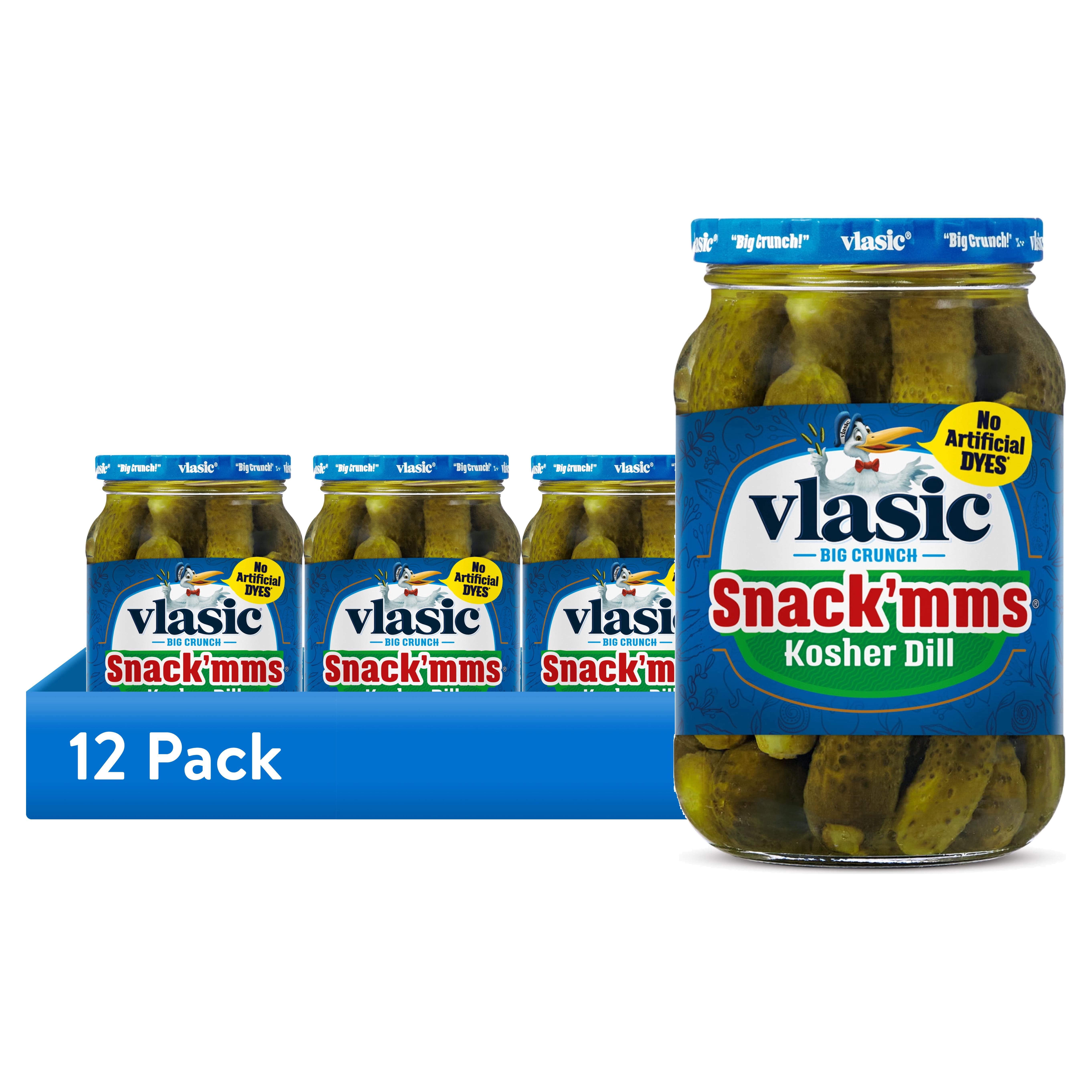 12 pack) Vlasic Snack'mms Kosher Dill Mini Pickles, Keto Friendly