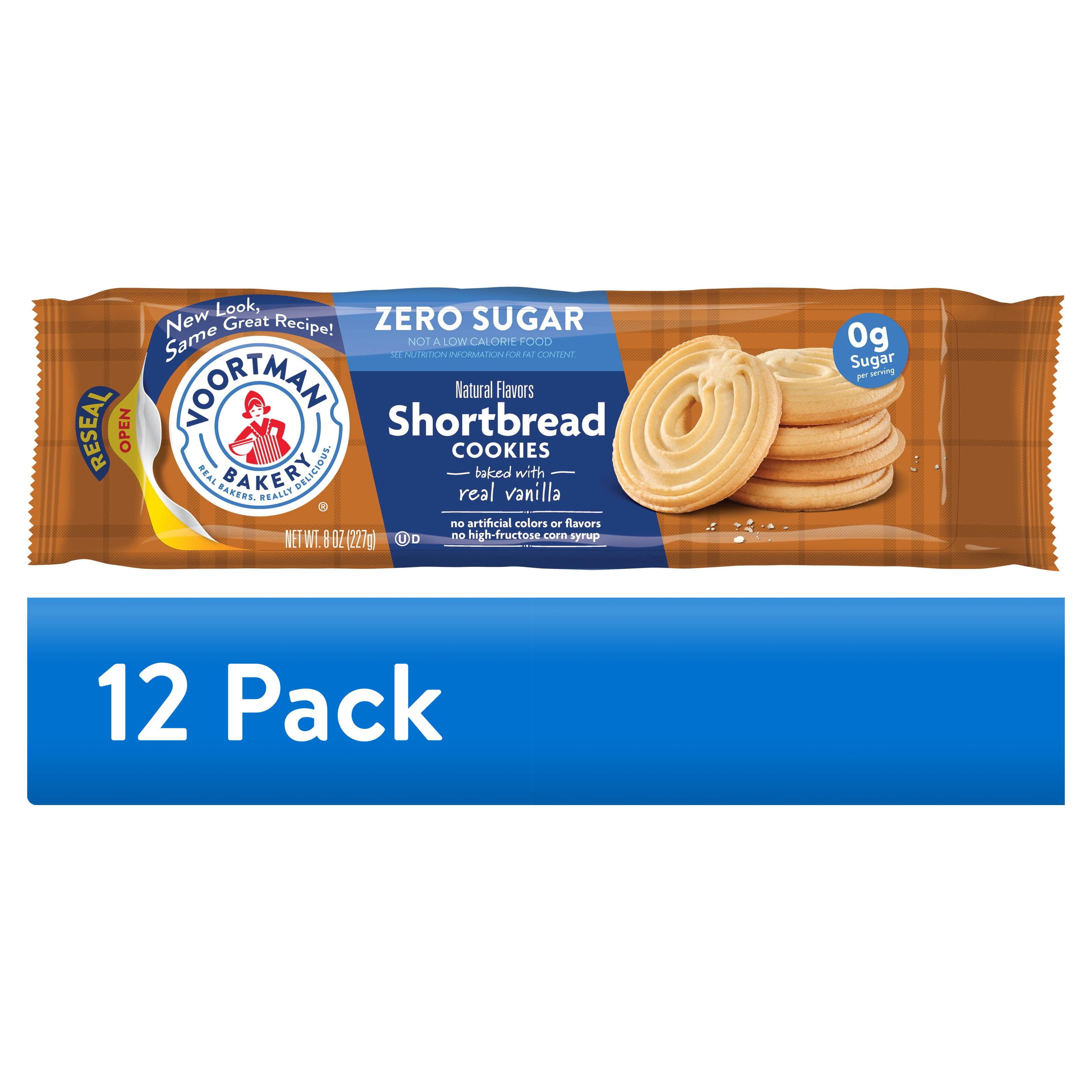 (12 pack) Voortman Bakery Zero Sugar Shortbread Cookies 8 oz., 9 Count