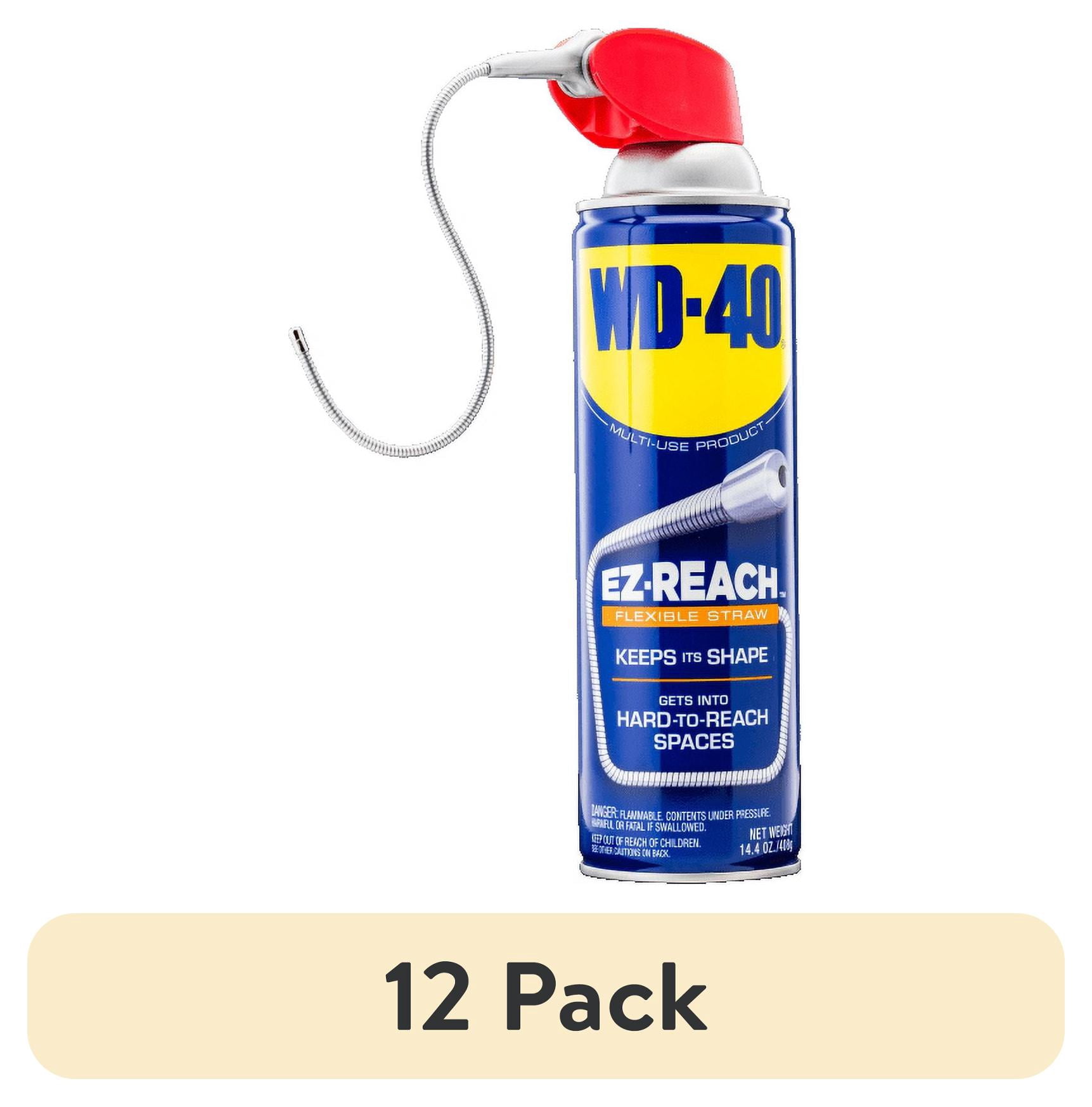 (12 pack) WD-40 EZ-REACH Original Formula Multi-Purpose Lubricant Spray 8 in. Flexible Straw, 14.4 oz