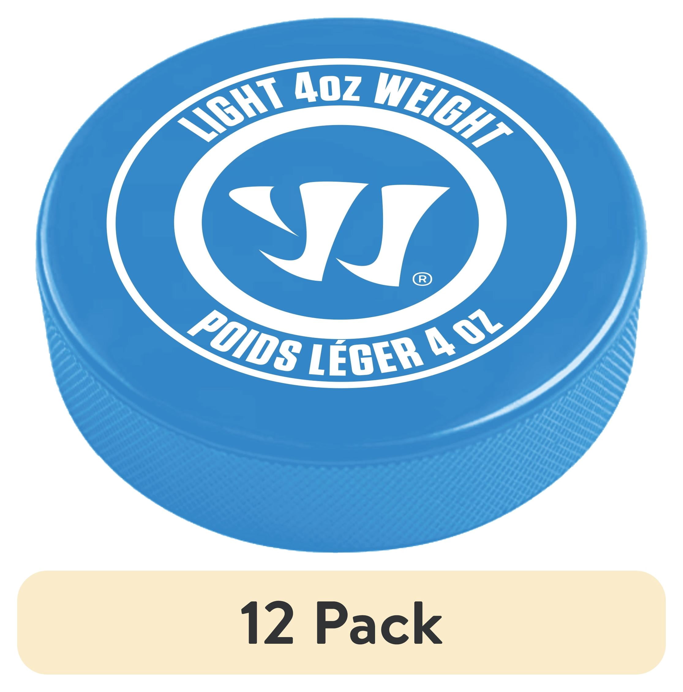 (12 pack) Warrior 4oz Rubber Hockey Puck - Blue Puck - 3" x 1" - Designed for Youth Hockey and Training 1 Each