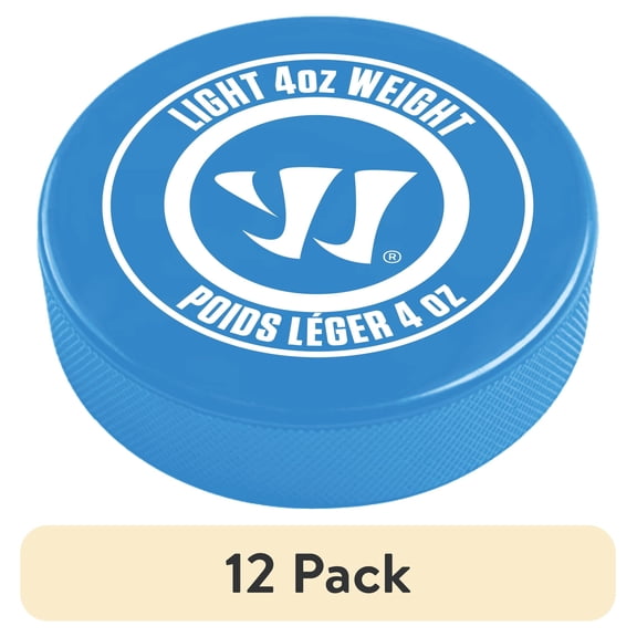 (12 pack) Warrior 4oz Rubber Hockey Puck - Blue Puck - 3" x 1" - Designed for Youth Hockey and Training 1 Each