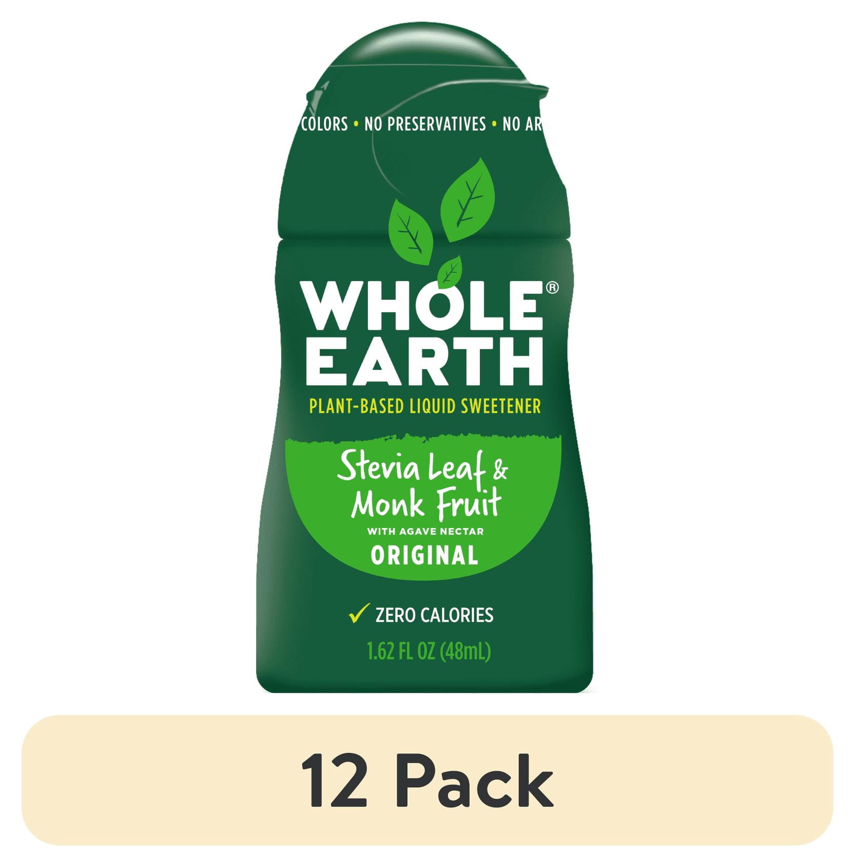 (12 pack) Whole Earth Stevia & Monk Fruit Zero Calorie Liquid Sweetener, 1.62 fl oz