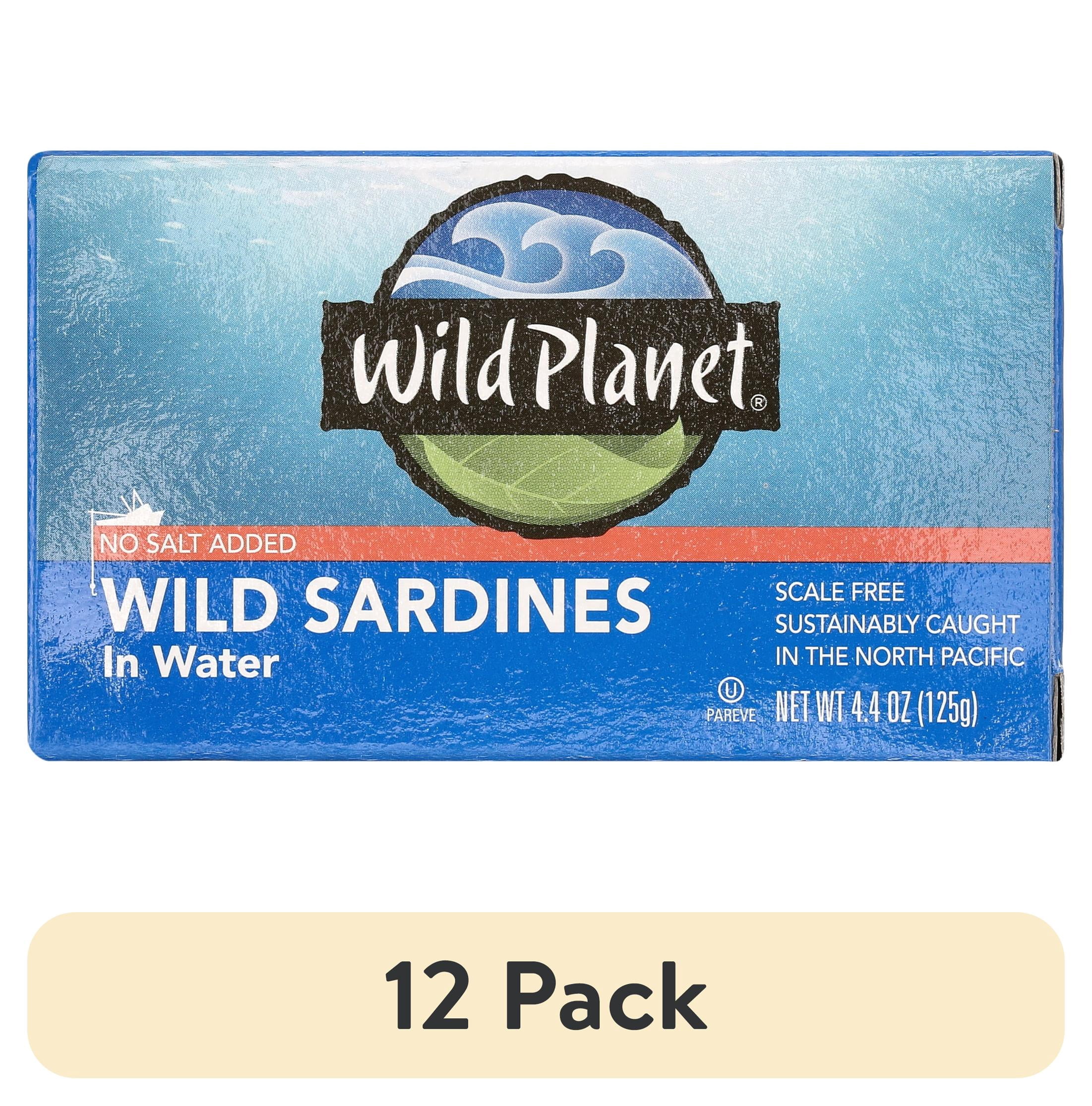 (12 pack) Wild Planet Wild Caught Sardines in Water, No Salt Added, 4.4 oz Can