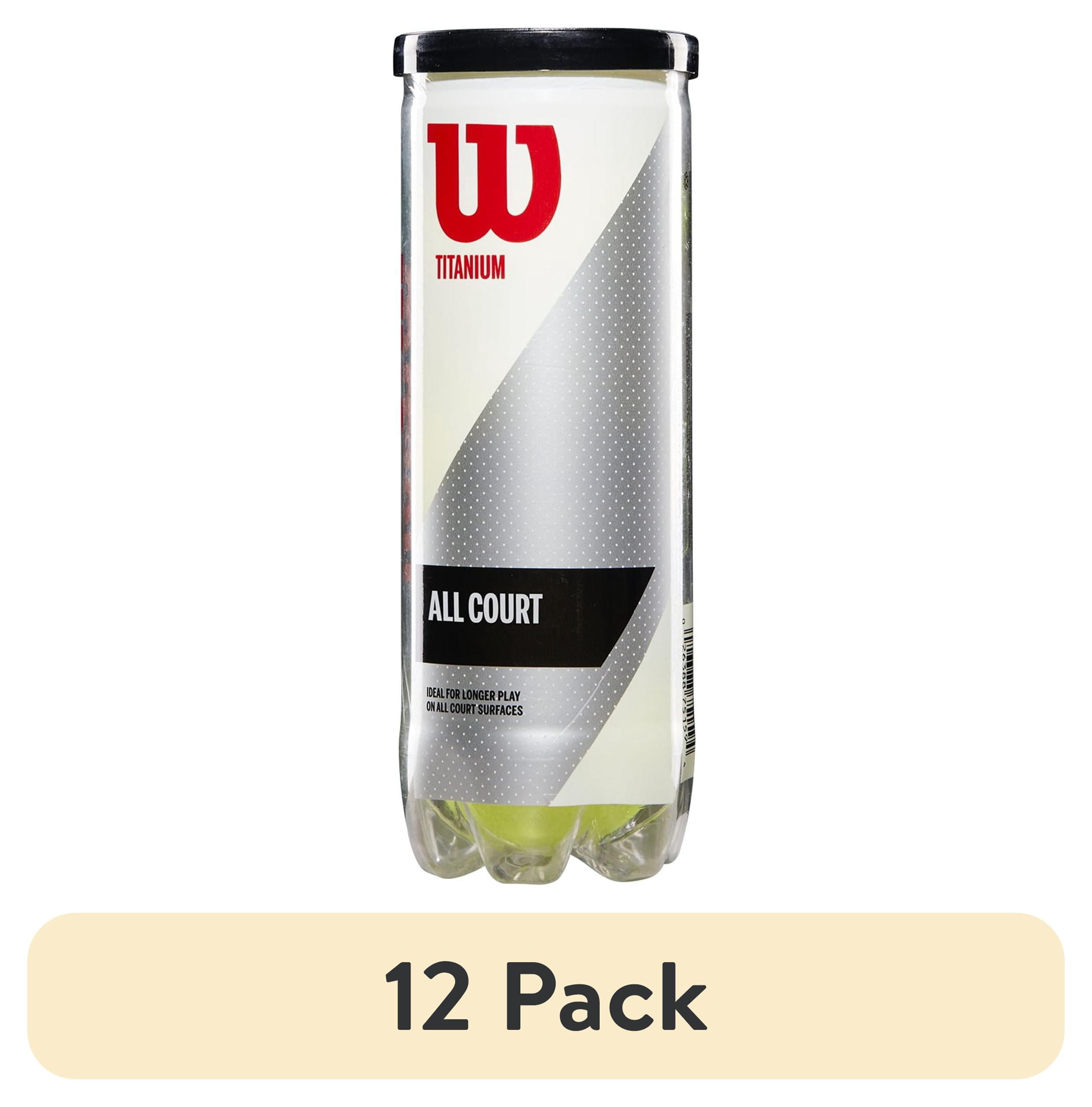 (12 pack) Wilson Titanium All Court Tennis Balls, 3 Ball Can