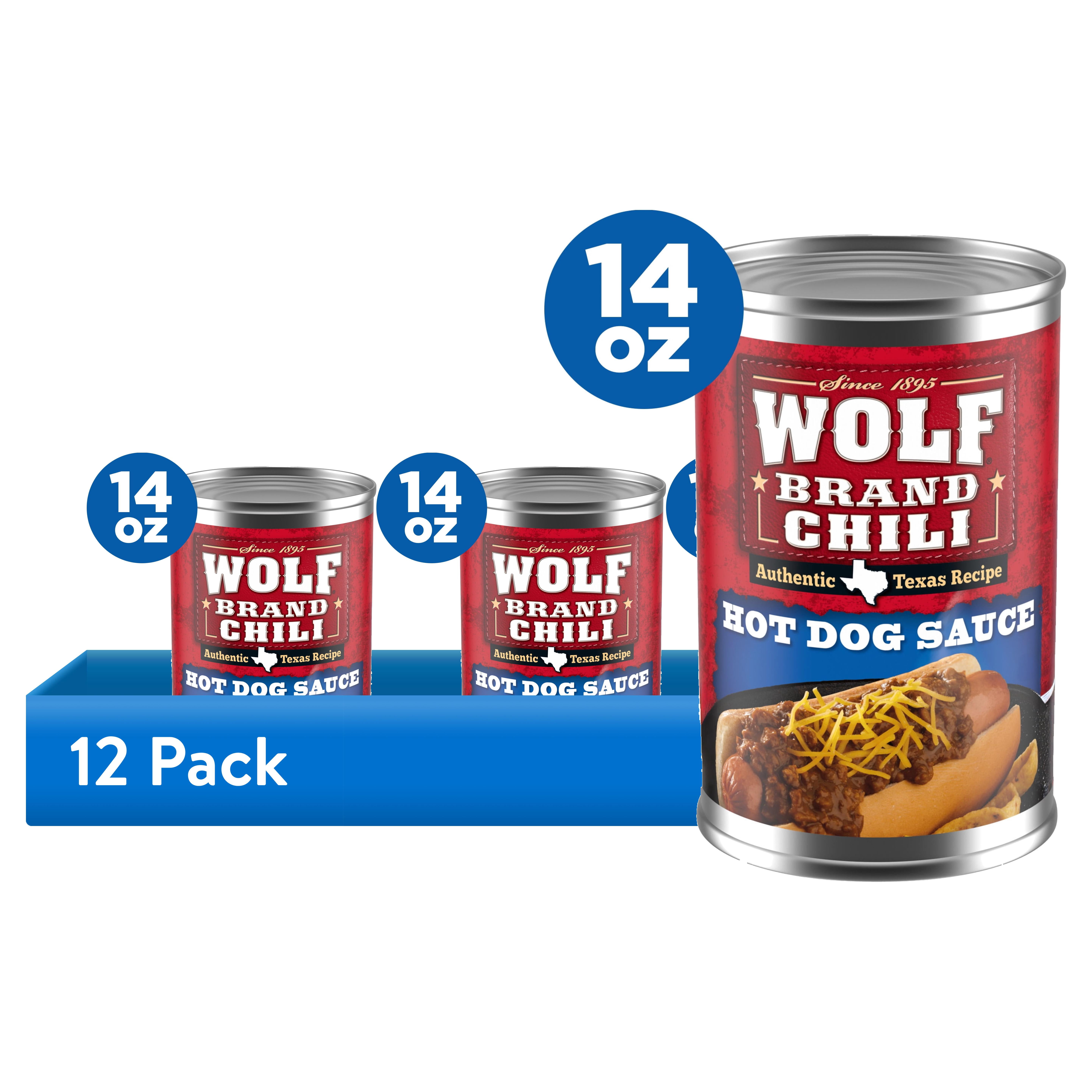 (12 pack) Wolf Brand Chili Hot Dog Sauce, 14 oz. Can