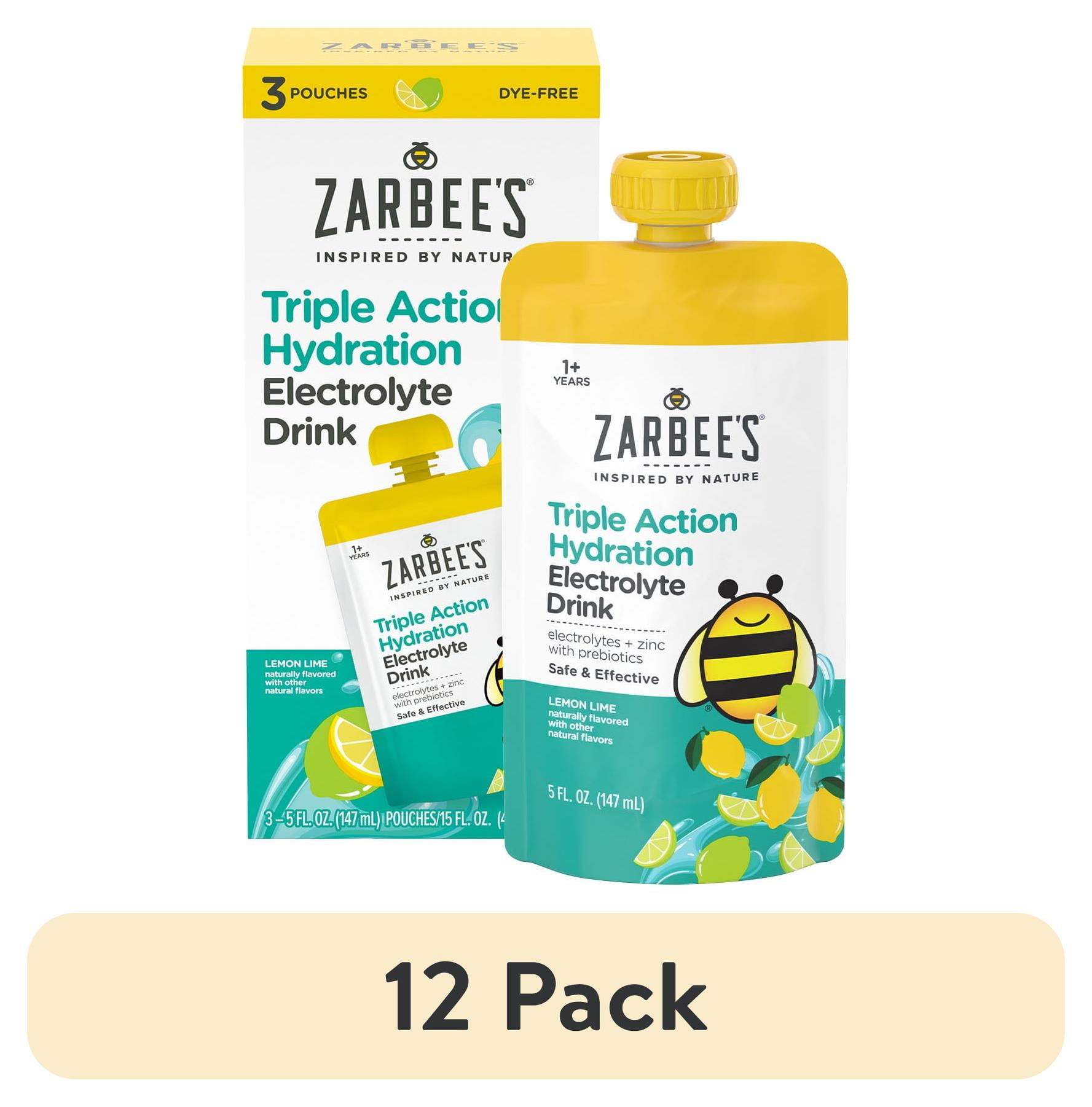 12 pack) Zarbee's Kids Triple Action Hydration Electrolyte Drink