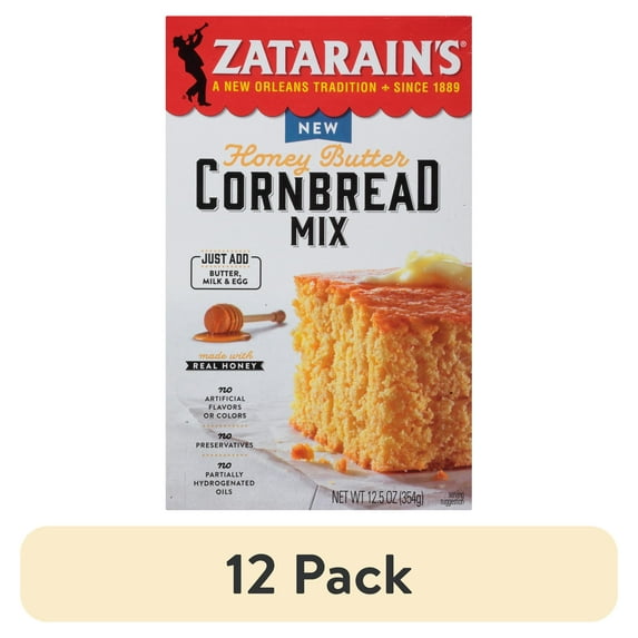 (12 pack) Zatarain's Honey Butter Cornbread Mix, 12.5 oz Box