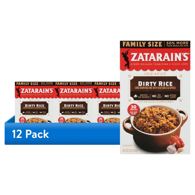 12 pack) Zatarain's Family Size Dirty Rice Mix, 12.0 oz Box