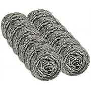 12 pack stainless steel scourers by scrub it - steel wool scrubber pad used for dishes, pots, pans, and ovens. easy scouring for tough kitchen cleaning.