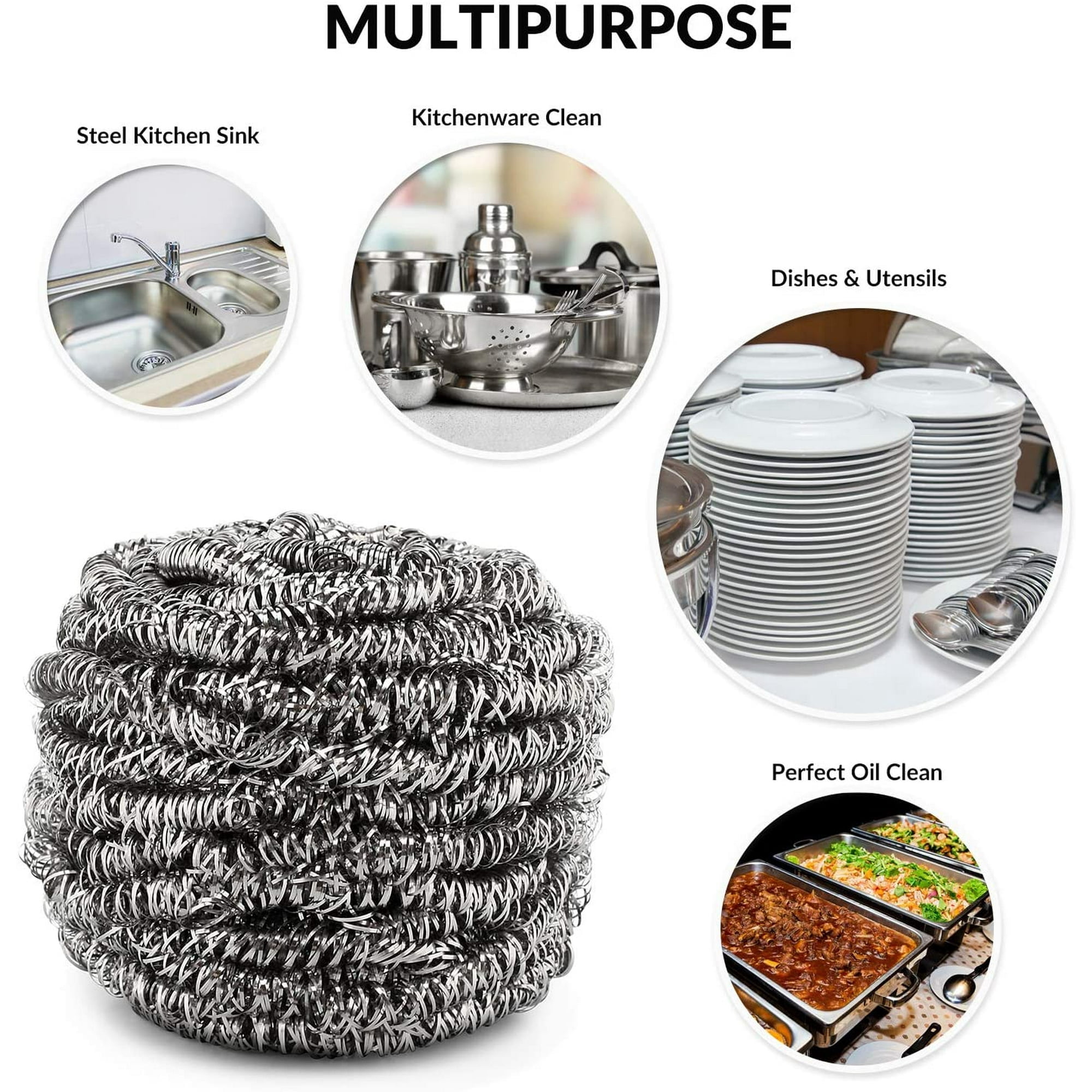 12 pack stainless steel scourers steel wool scrubber pad used for