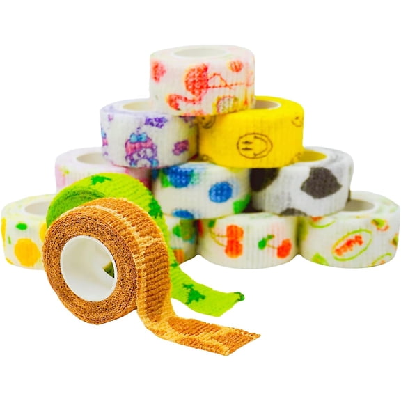 12 pack tattoo grip tape, for machine elastic adhesive bandages, self-adhesive bandages, for fingers toes