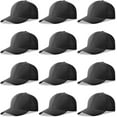 thumbnail image 1 of 12 pack unisex baseball caps - bulk wholesale blank plain adjustable hats for men & women, 1 of 6