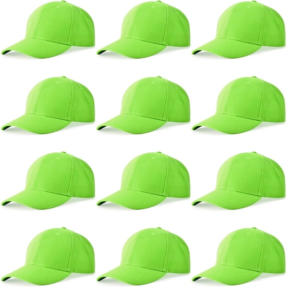 12 pack unisex baseball caps - bulk wholesale blank plain adjustable hats for men & women