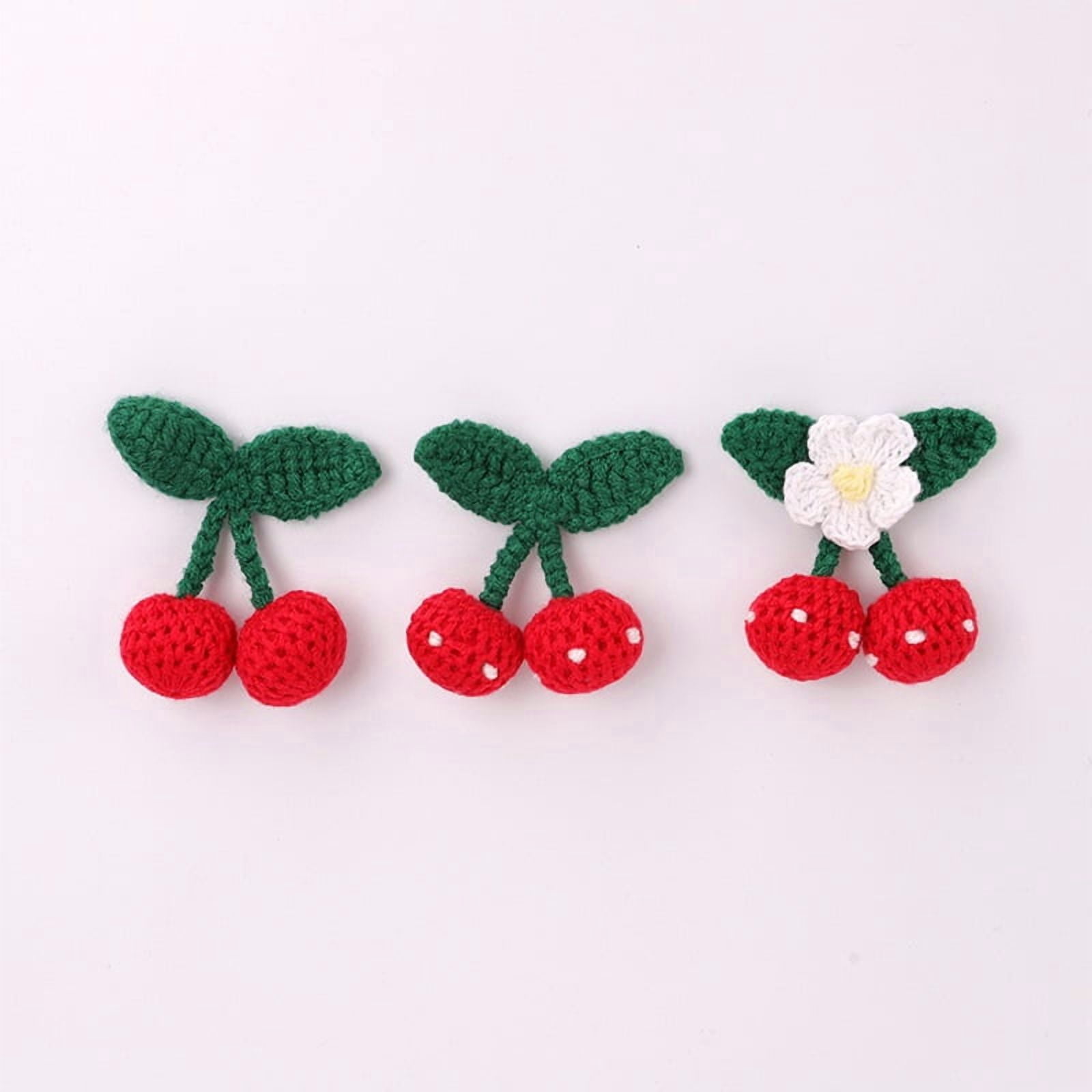 12 packs of DIY hair accessories, braided wool hand hooks, cherry cloth patches, clothing bag decoration, clothing accessories, embroidered cloth patches