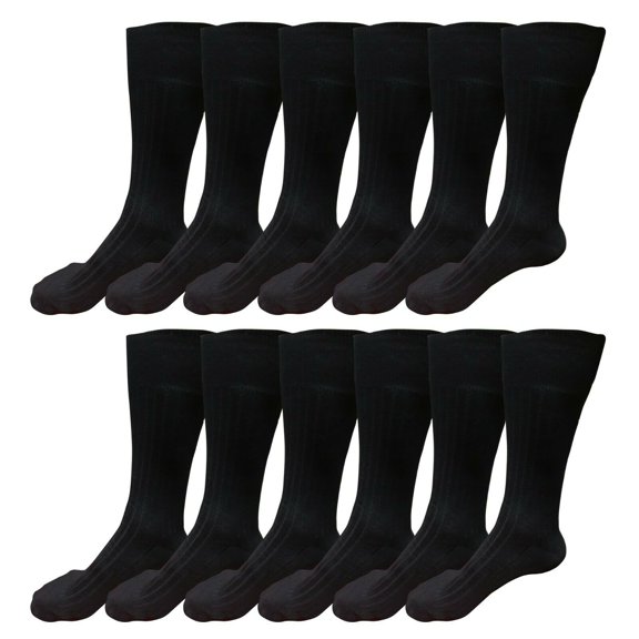 12 pairs Mens Breathable Comfortable Cotton Soft Fashion Casual Classic Crew Business Dress Socks Over the Calf Size 9-11 10-13