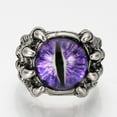 thumbnail image 1 of 12 pc Adjustable Alloy Finger Rings with Glass Findings Wide Band Rings Dragon Eye Blue Violet Size 10 20mm, 1 of 3