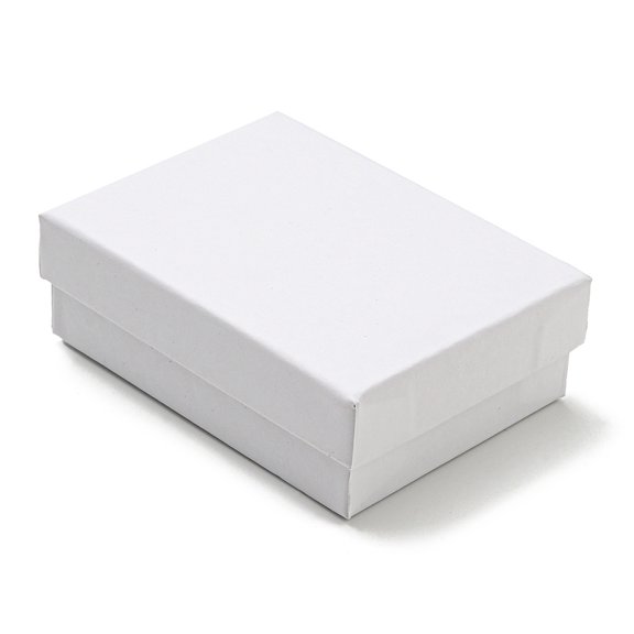 12 pc Cardboard Jewelry Packaging Boxes with Sponge Inside for Rings Small Watches Necklaces Earrings Bracelet Rectangle White 8.9x6.85x3.1cm