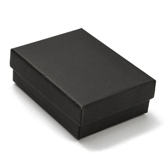 12 pc Cardboard Jewelry Packaging boxes with Sponge Inside for Rings Small Watches Necklaces Earrings Bracelet Rectangle Black 8.9x6.85x3.1cm