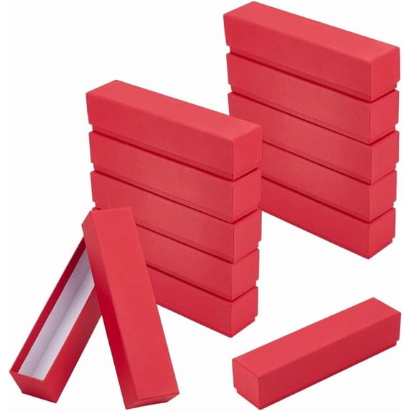 12 pc Cardboard Paper Gift Boxs Rectangle Red 23.8x5.4x5.3cm art